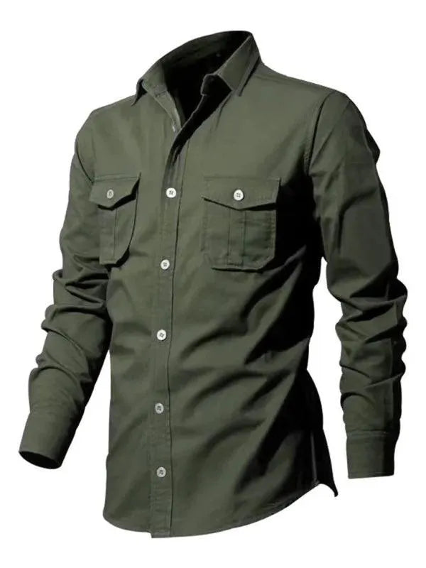 Multi Pocket Men's Casual Shirt - Stylish Comfort for Outdoor Adventures & Everyday Wear