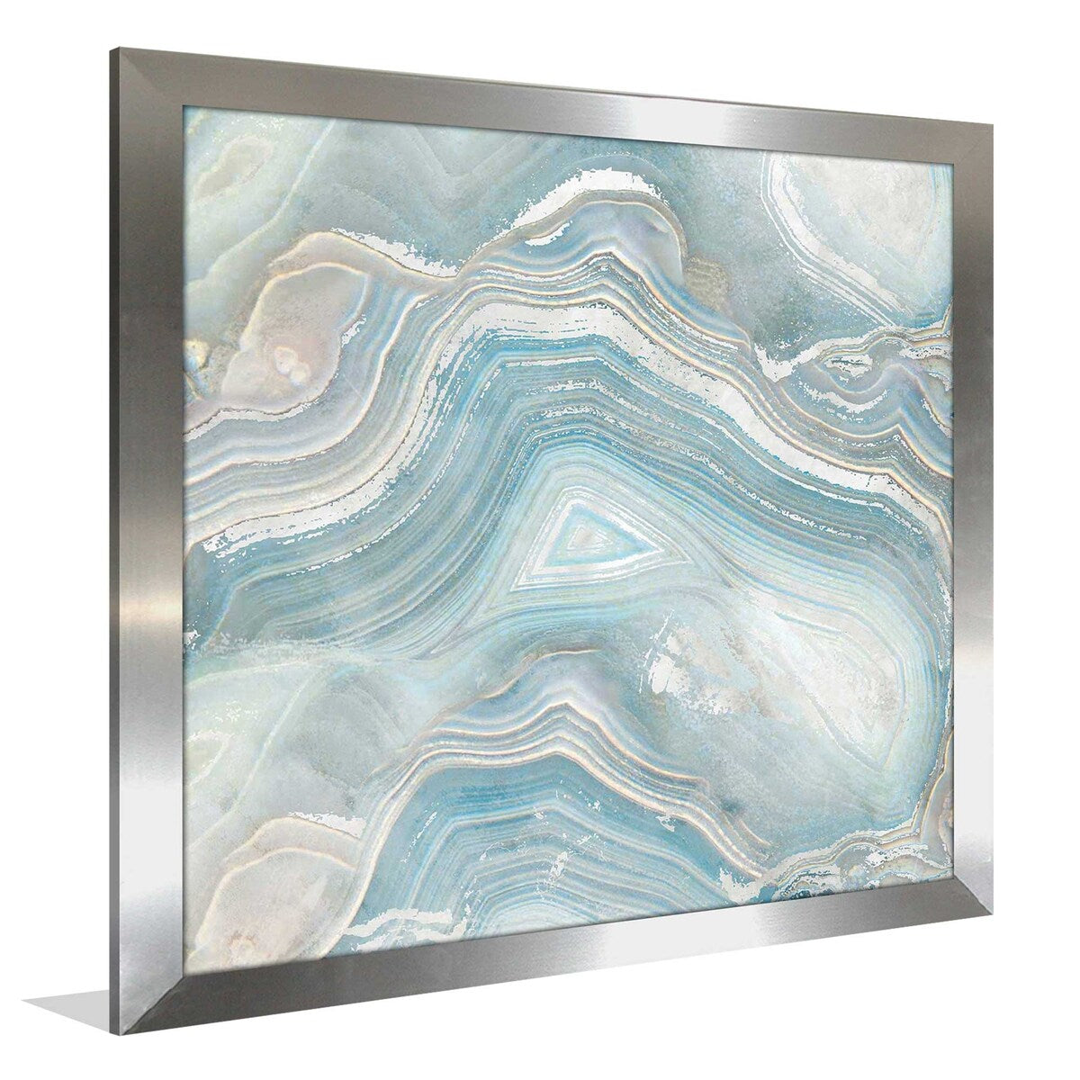 Blue Agate Square Print on Acrylic - Modern Wall Art Decor for Living Room, Bedroom & Office | Nan Print Collection