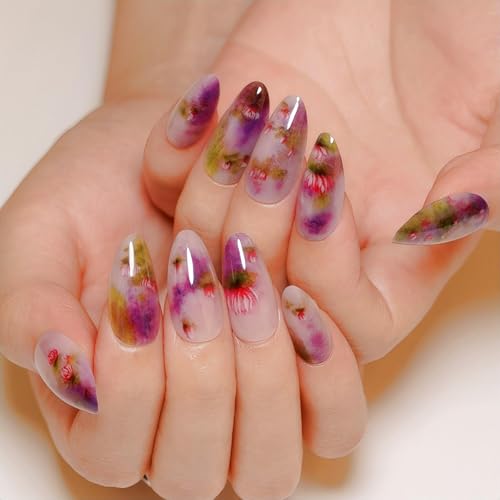 purple sfumato&floral pattern