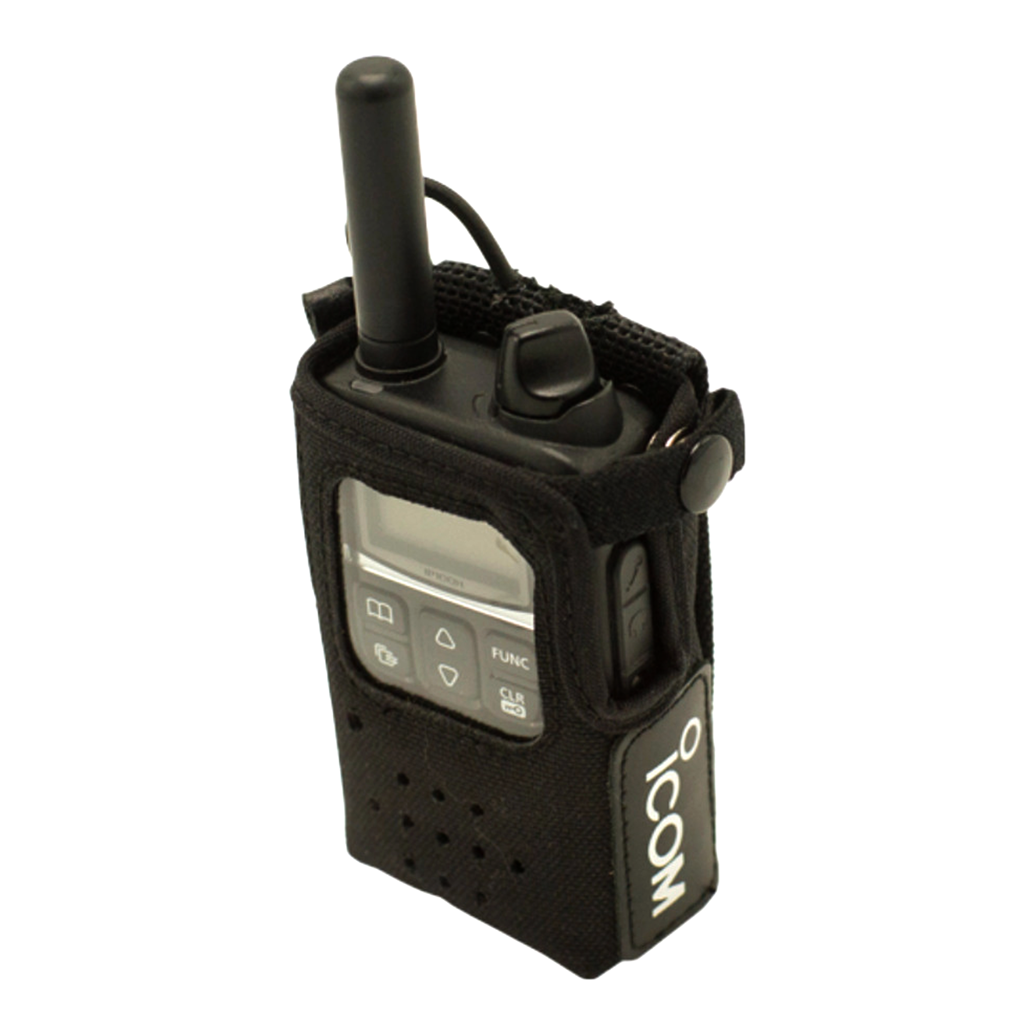 Icom NC100H Nylon Carrying Case with Clip - Compatible with IP100H & IP501H Two-Way Radios - Durable Protective Cover for Outdoor, Construction, and Emergency Use