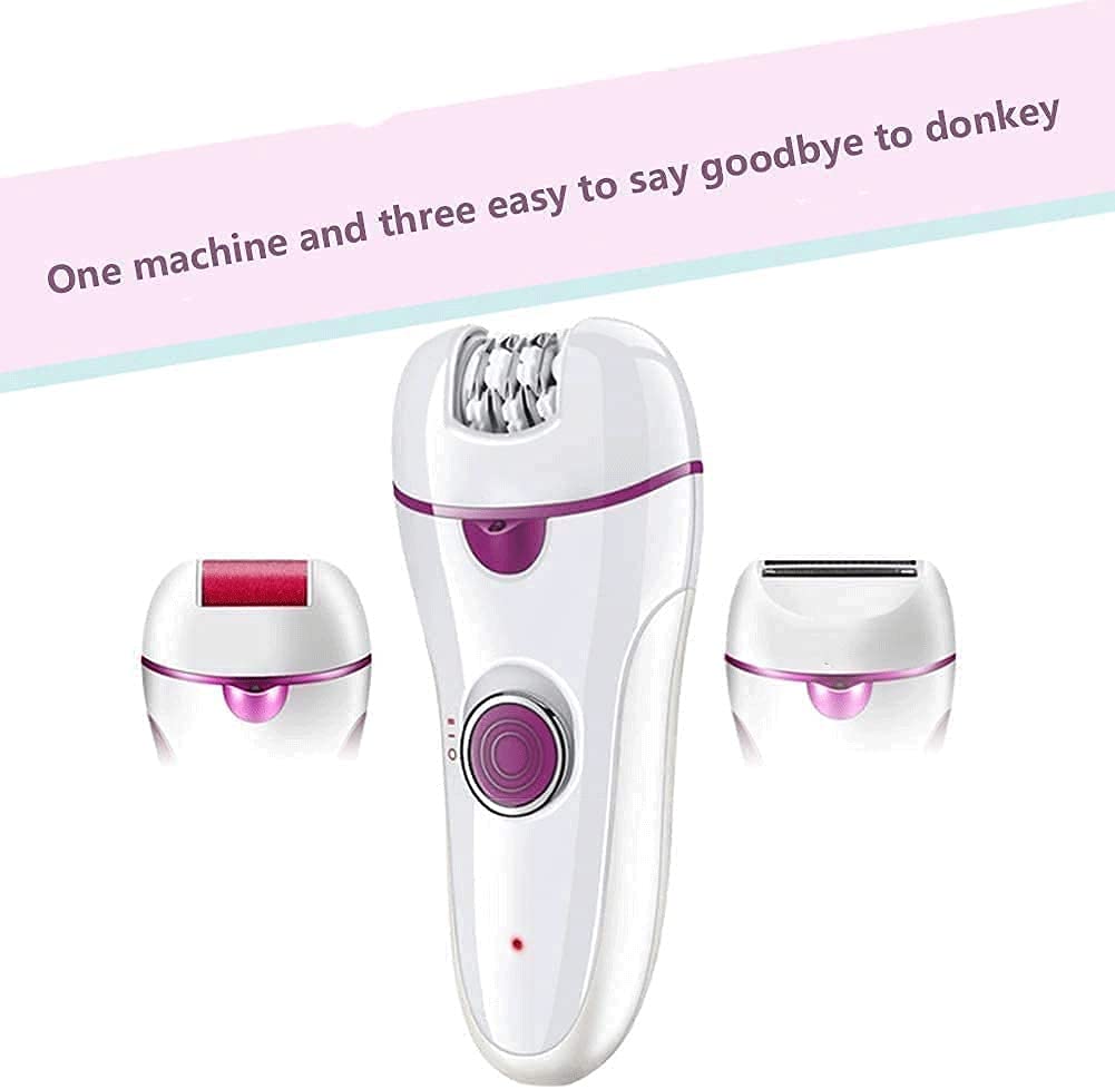 3-in-1 Rechargeable Women's Epilator & Shaver - Painless Hair Removal for Bikini Line, Underarms, Arms & Legs | Perfect for Smooth Skin at Home, Travel & Gym