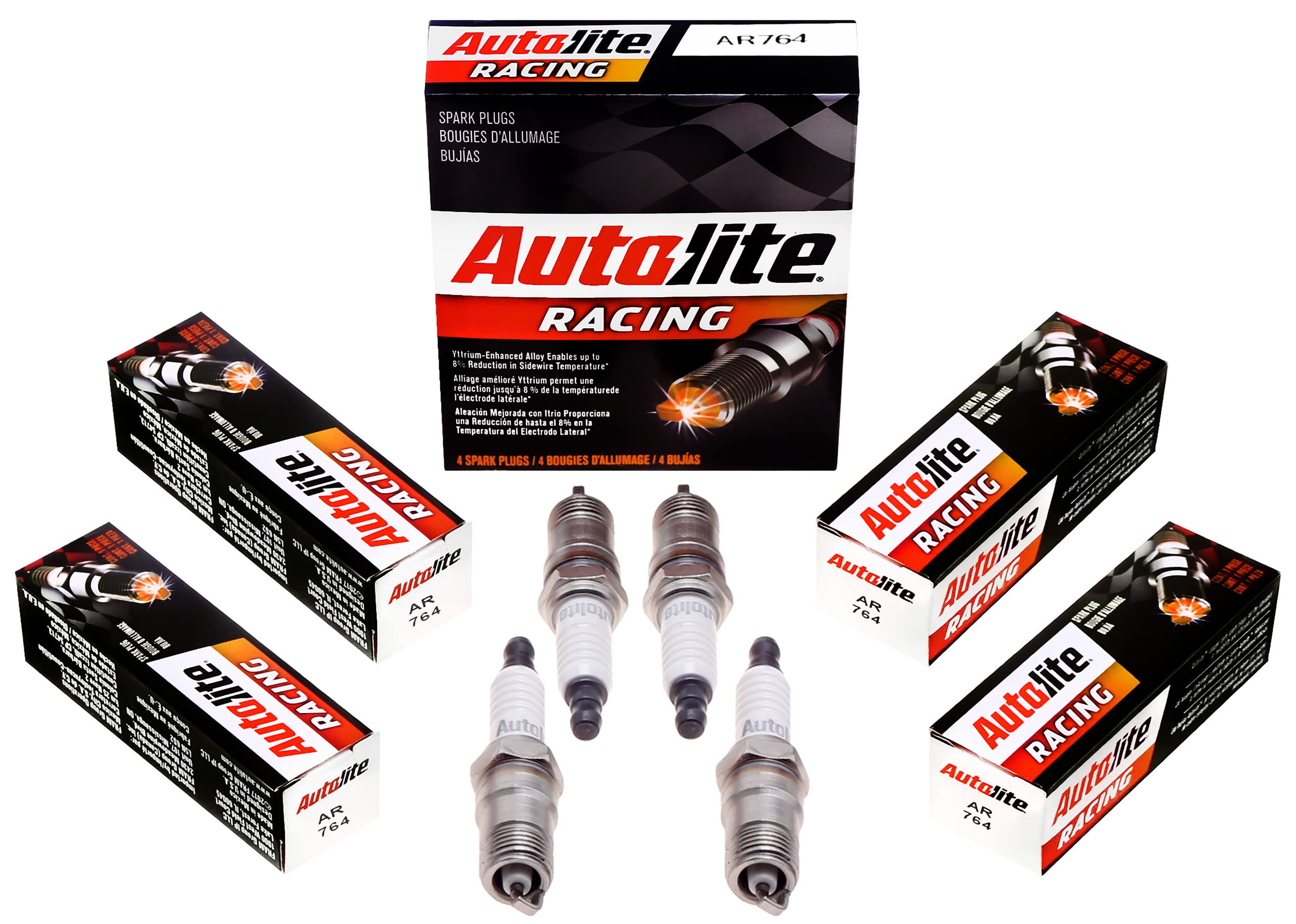 Autolite AR764 High Performance Racing Resistor Spark Plug - Single Pack | Compatible with Ford, Chevy & Dodge | Ideal for Racing, Off-Road & High-Performance Engines