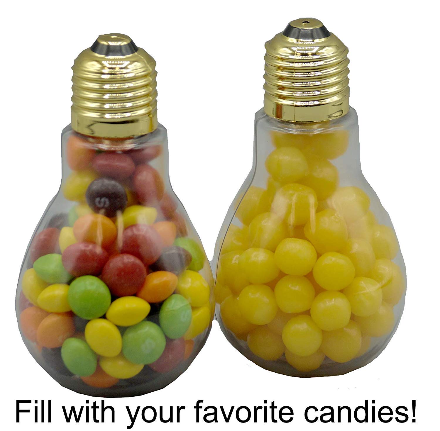 288-Piece Clear Plastic Fillable Light Bulbs for Candy - 4 Inch Tall Bulk Wholesale - Perfect for Weddings, Party Favors, DIY Crafts & Holiday Decorations
