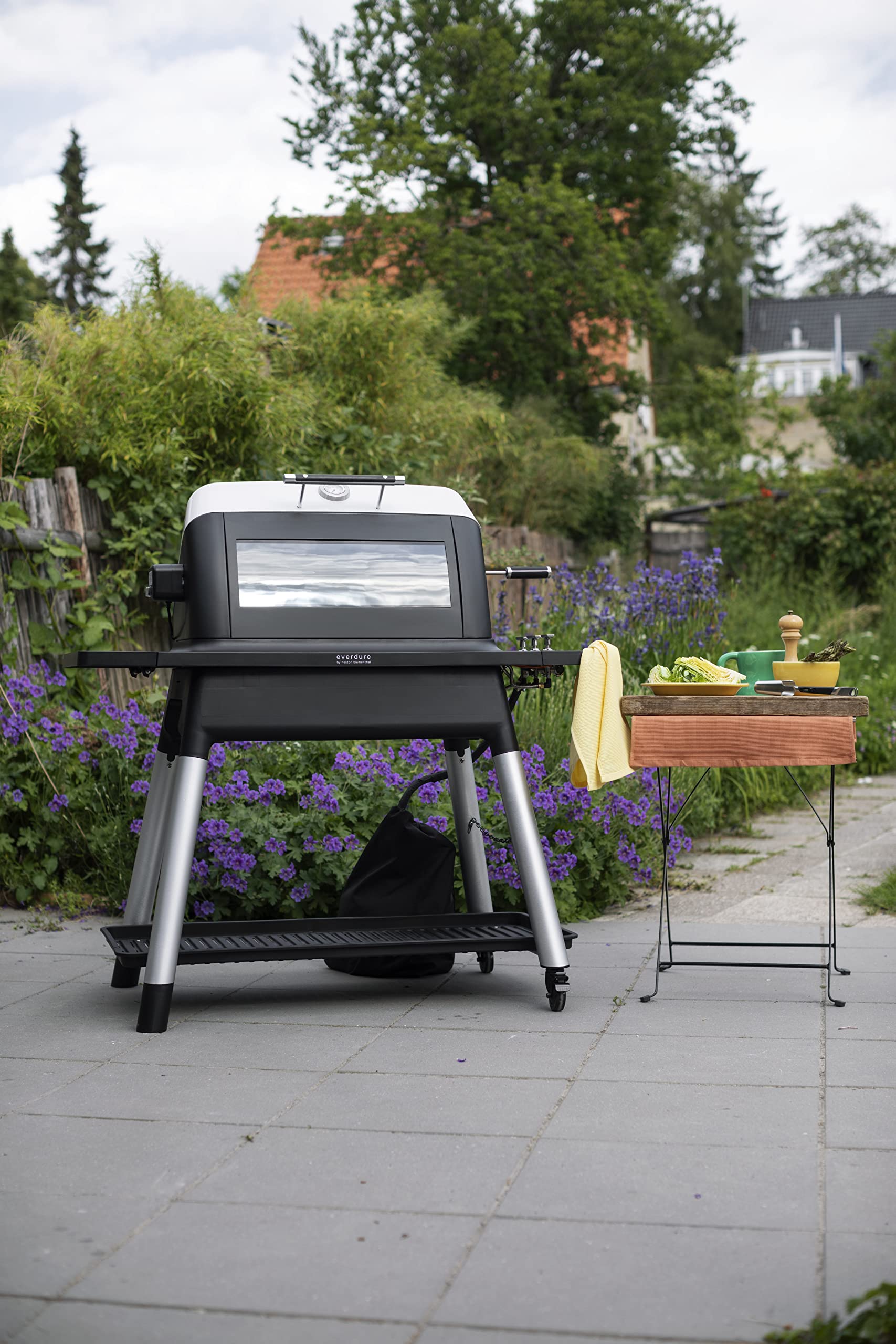 Everdure Rotisserie Kit with Internal Viewing Light - Compatible with Gas Grills | Rotating Spit with Large Glass Window & Collapsible Design | Perfect for Backyard BBQs, Camping & Outdoor Cooking