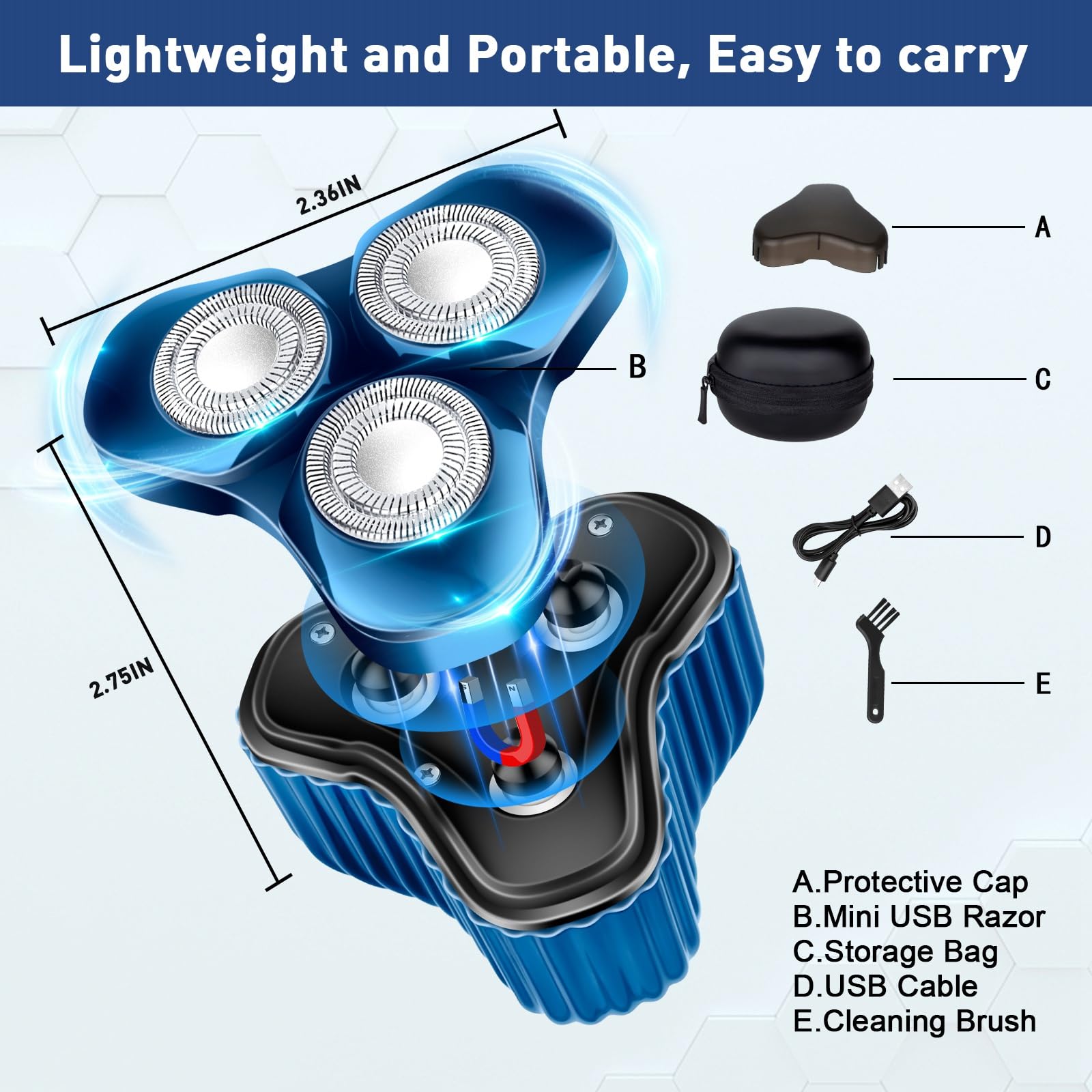 Mini Electric Razor for Men - Portable USB Rechargeable Waterproof Shaver - Compact Travel & Car Shaving Kit - Perfect Gift for Dad, Husband & Business Travelers - Ideal for Home, Office & On-The-Go Grooming