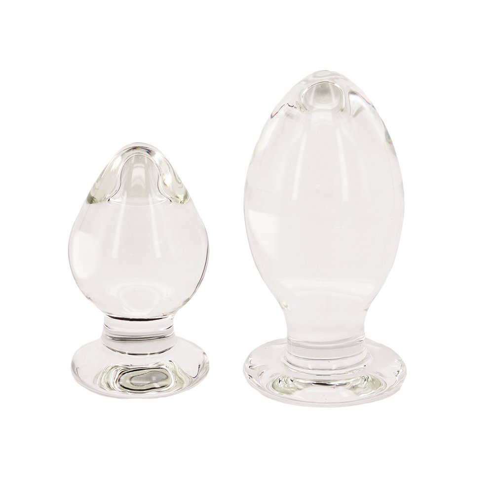 Large Crystal Glass Butt Plug - G-Spot Stimulating Anal Trainer for Beginners & Advanced Users - Perfect for Couples Play, Solo Exploration & Sensual Massage