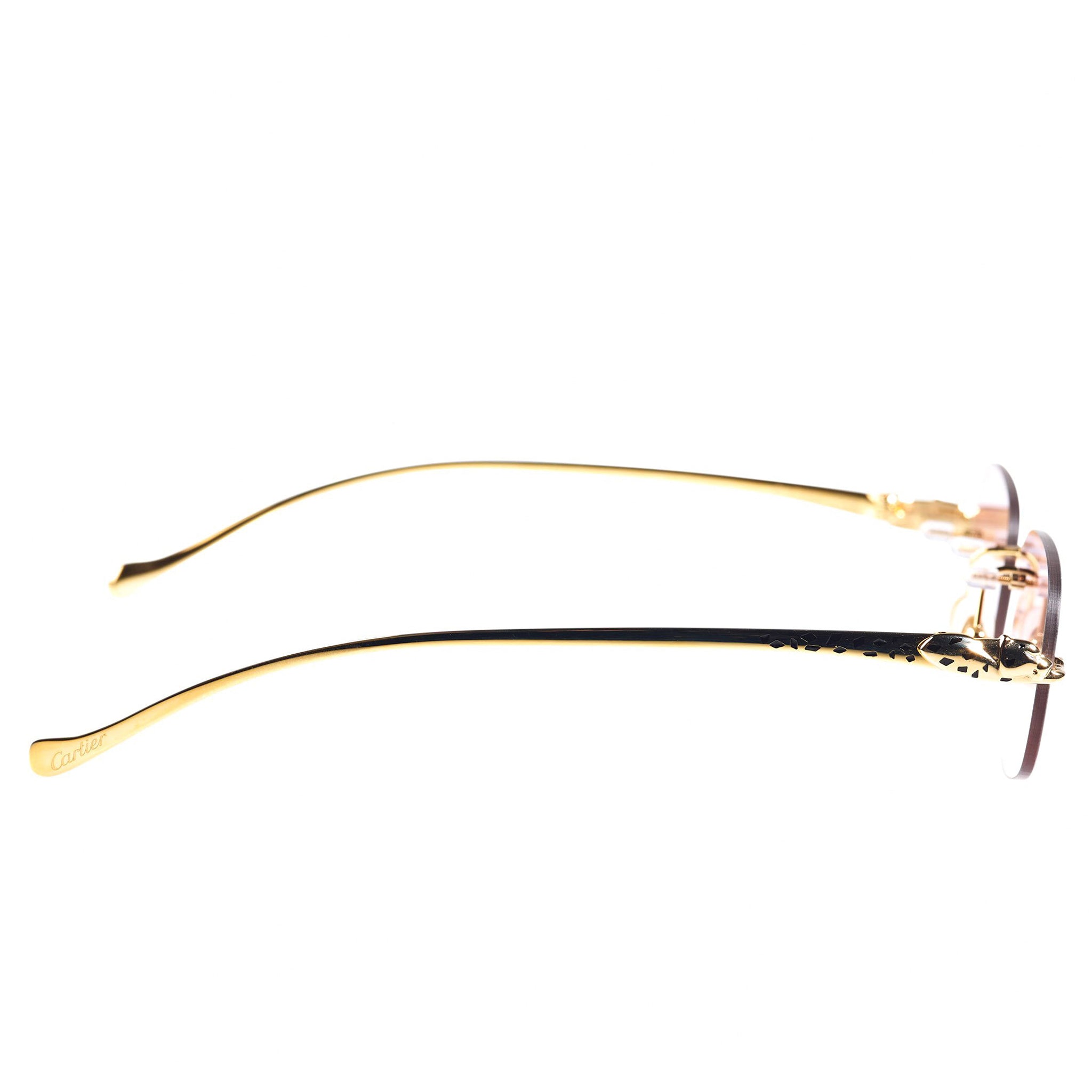 Cartier CT0058O 001 Panthere De Cartier Rimless Sunglasses - Luxury Designer Eyewear for Women & Men | Perfect for Fashion, Travel & Outdoor Activities
