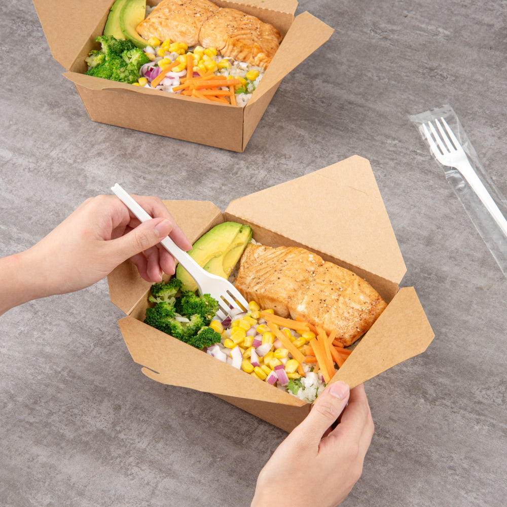 Eco-Friendly White CPLA Plastic Forks - 250 Count, Heat Resistant, Compostable, 6.5 Inch Disposable Cutlery for Parties, Picnics & Catering Events