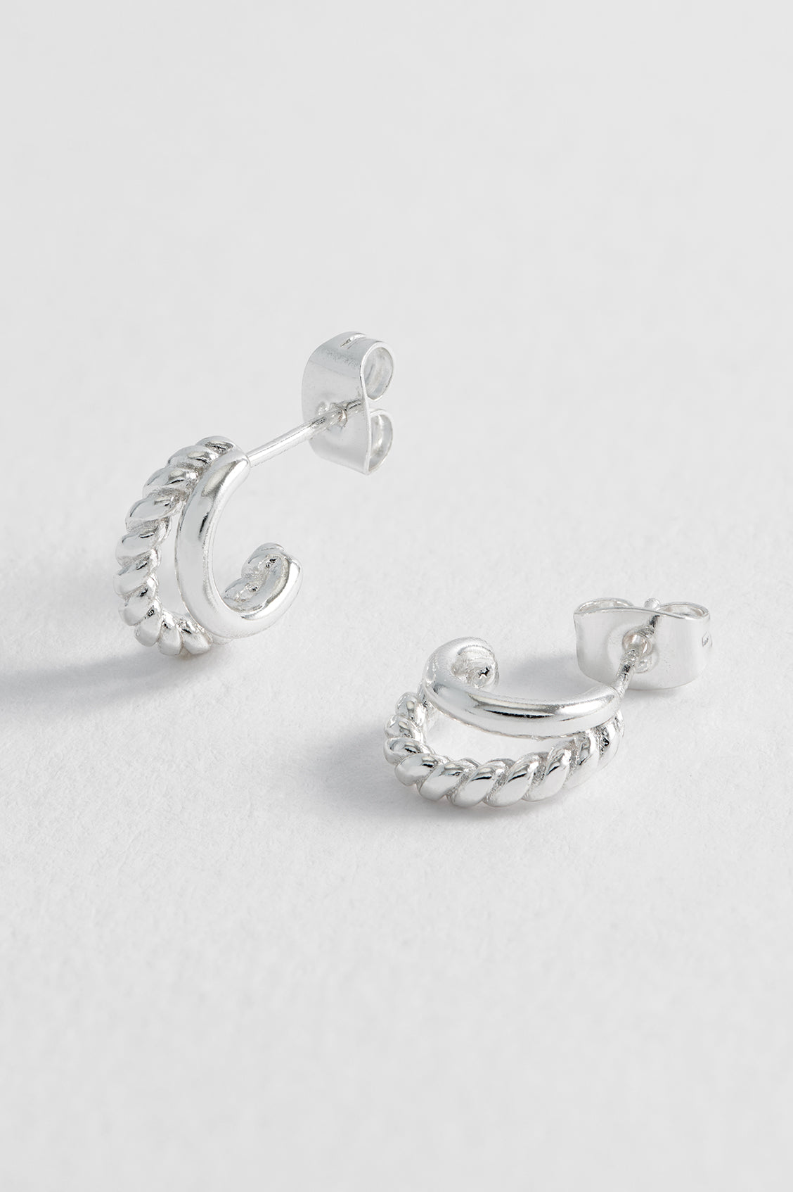 Stylish Plain and Twist Double Hoop Earrings for Women - Trendy Gold/Silver Fashion Jewelry - Perfect for Everyday Wear, Parties & Special Occasions