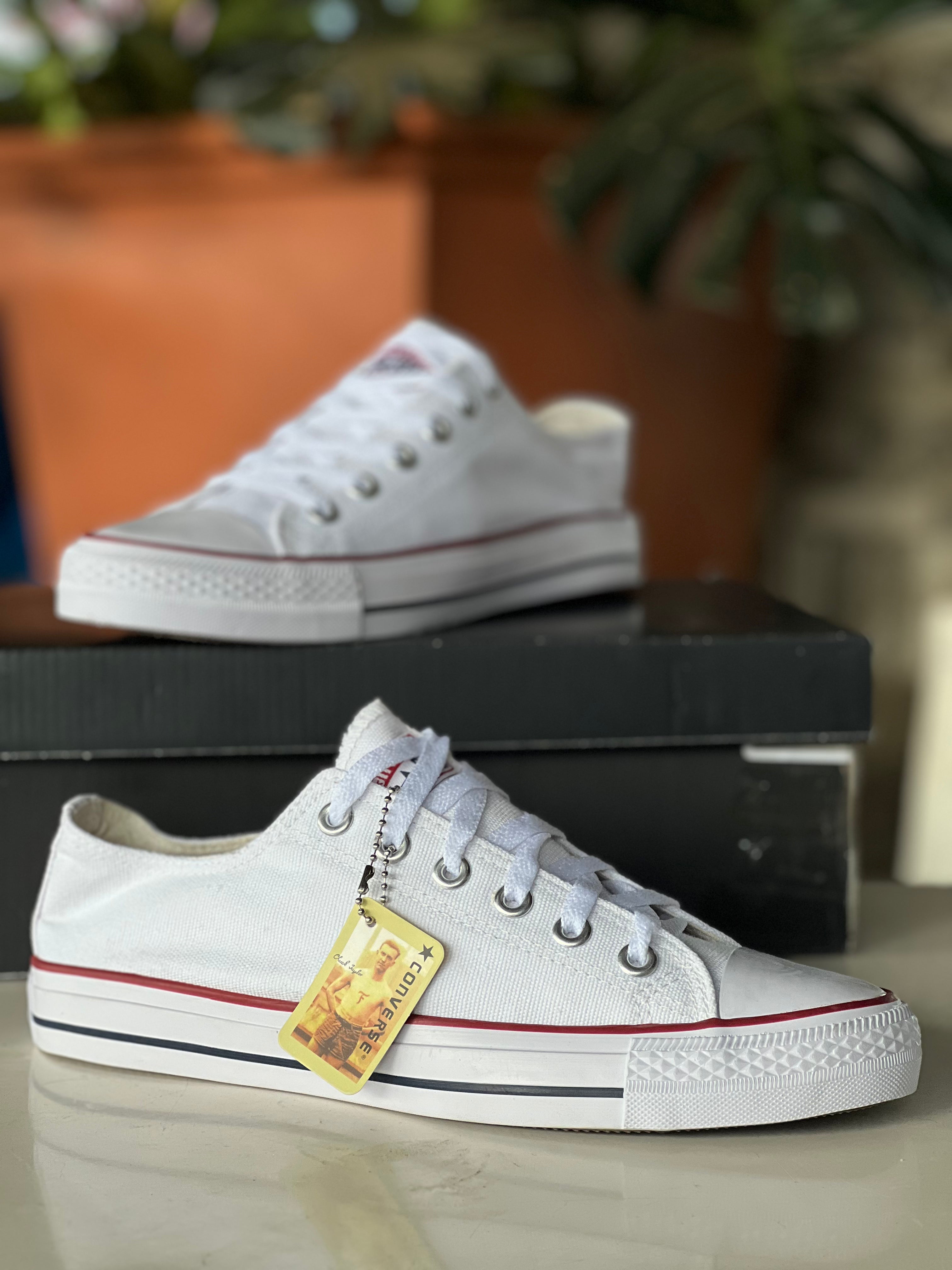 Converse All Star Low Top Sneakers for Men & Women - Classic White Canvas Shoes for Casual Wear, Street Style & Everyday Comfort