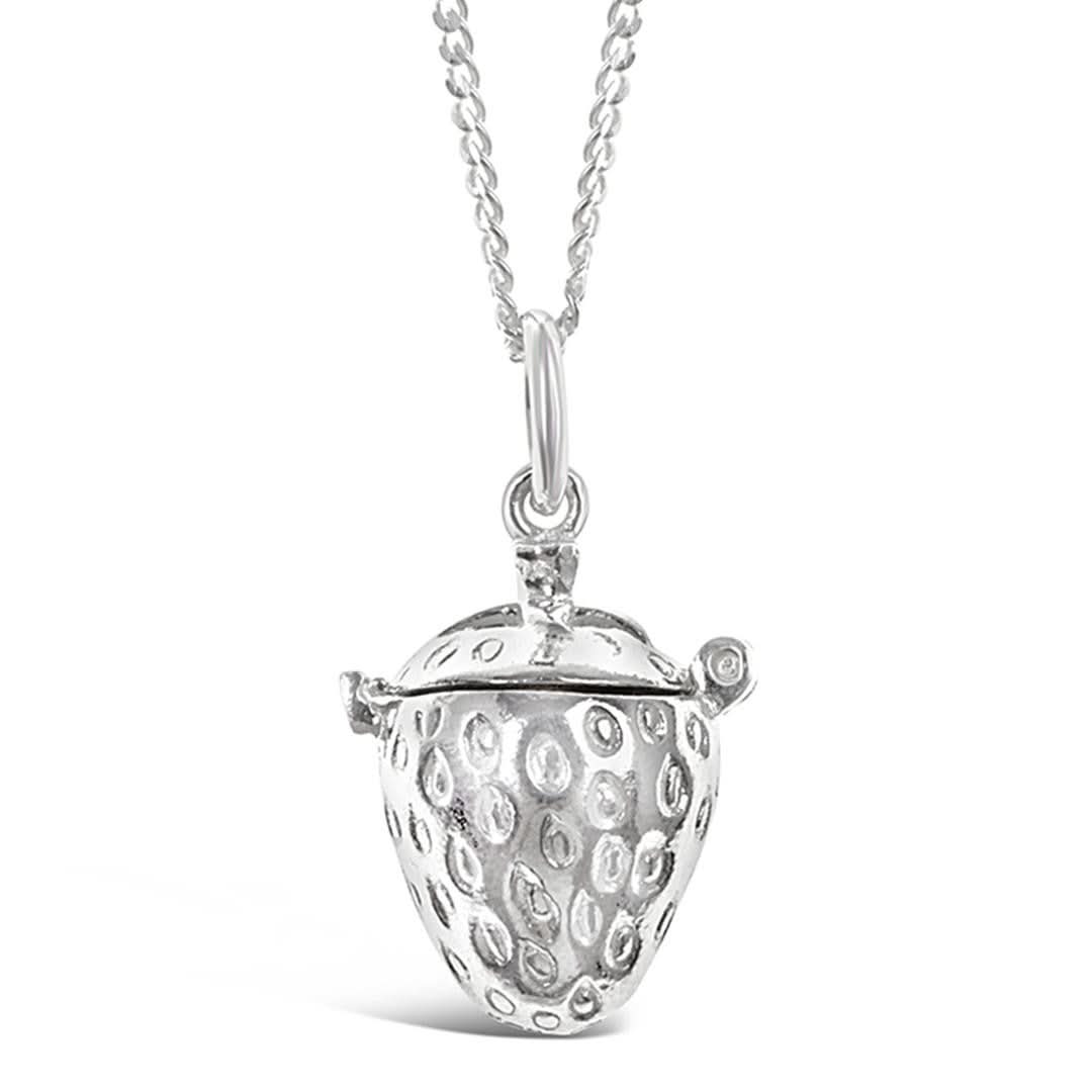 Magical Charm Necklace | Strawberry Pendant Silver Jewelry for Women - Perfect for Valentine's Day Gifts, Birthday Presents & Everyday Fashion Accessories