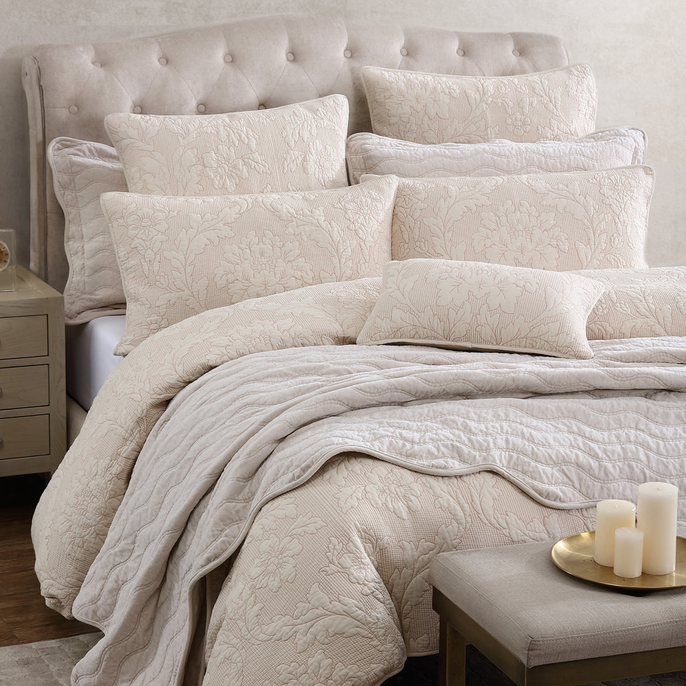 Luxury Fleur Sand Quilt Cover Set - Super King Size Bedding | Soft & Breathable Cotton Duvet Cover for Master Bedroom Decor | Perfect for Hotel-Style Comfort & Elegant Home Styling