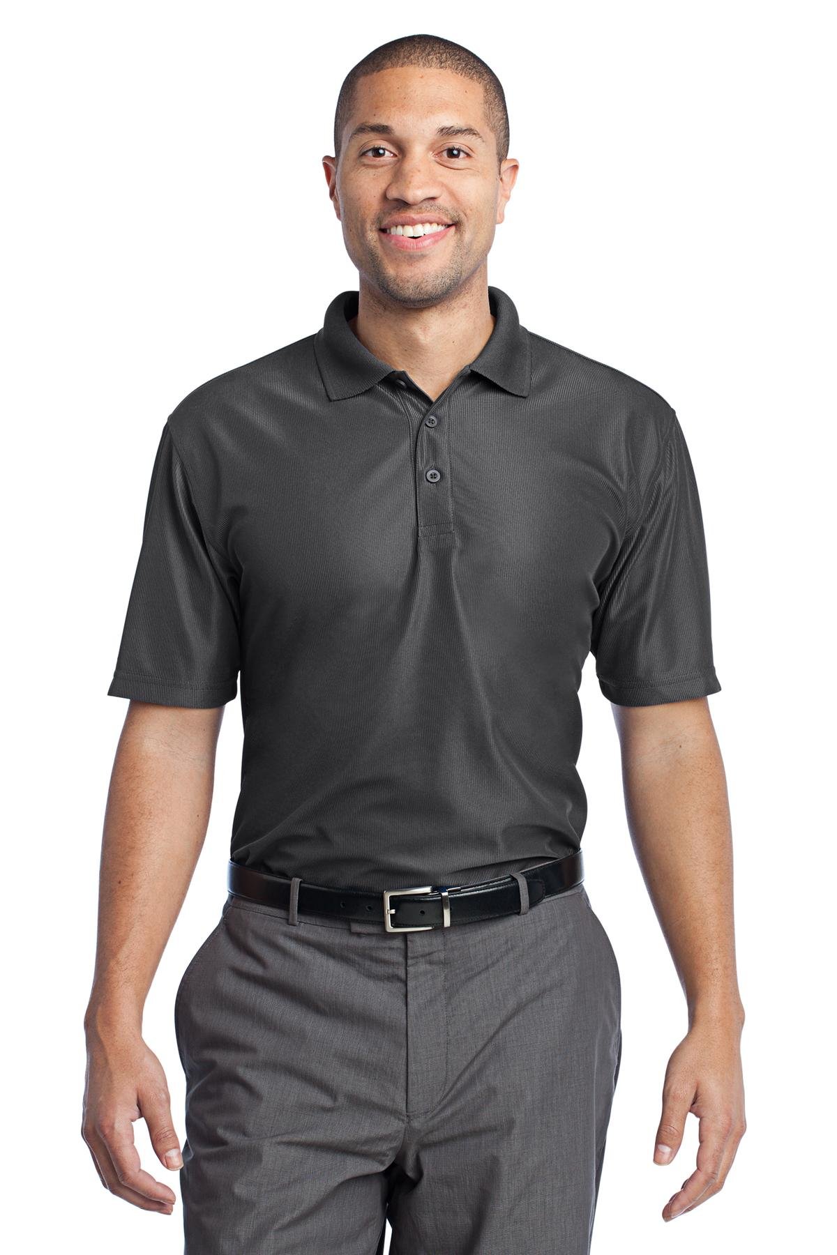 Port Authority Performance Vertical Pique Polo Shirt for Men & Women - K512 Shadow Grey - Moisture-Wicking, Breathable Fabric for Work, Golf & Casual Wear