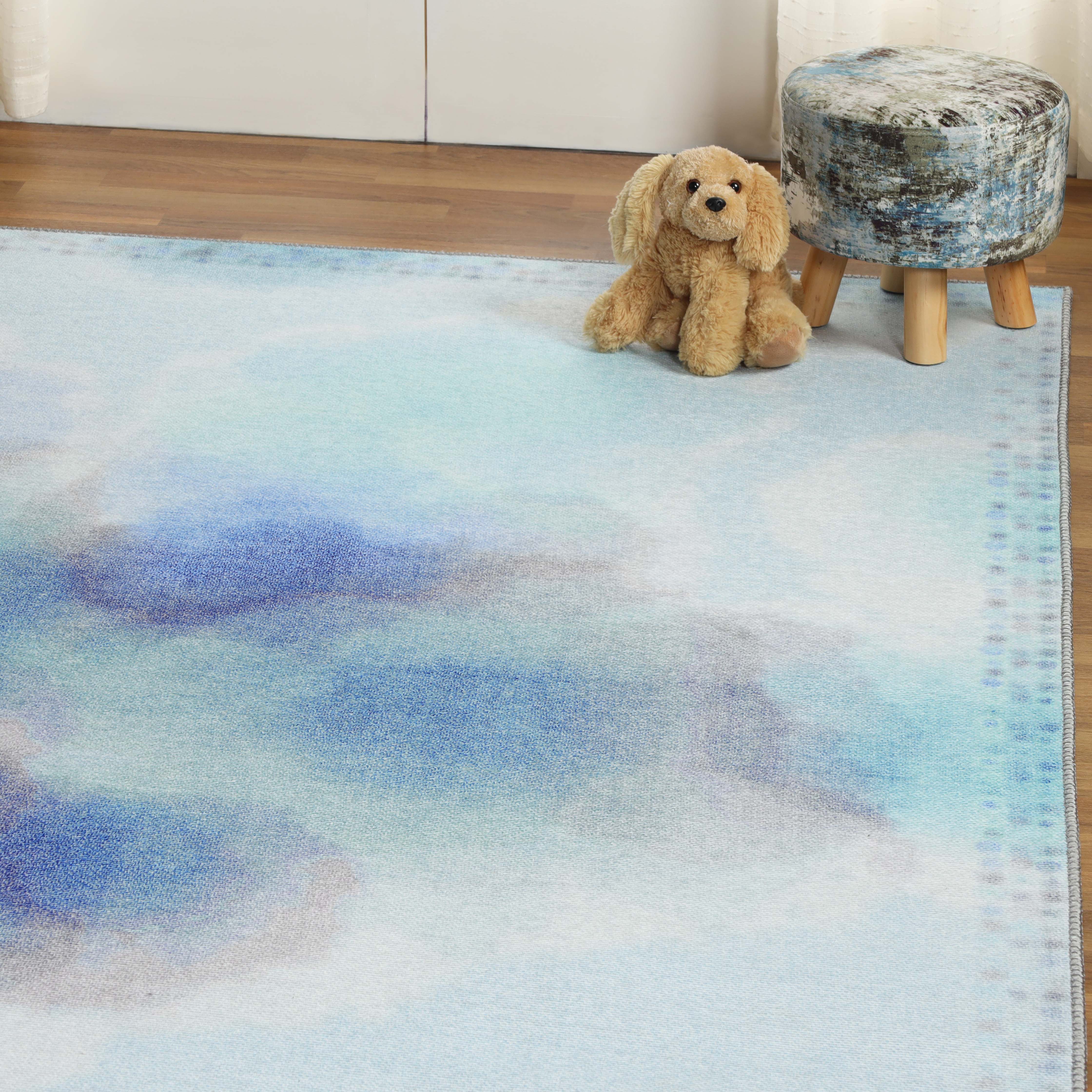 Blossom Kids Non-Slip Area Rug - Colorful Playroom Rug with Anti-Skid Backing for Nursery, Bedroom & Play Areas | Soft Kids Floor Mat for Safety & Style