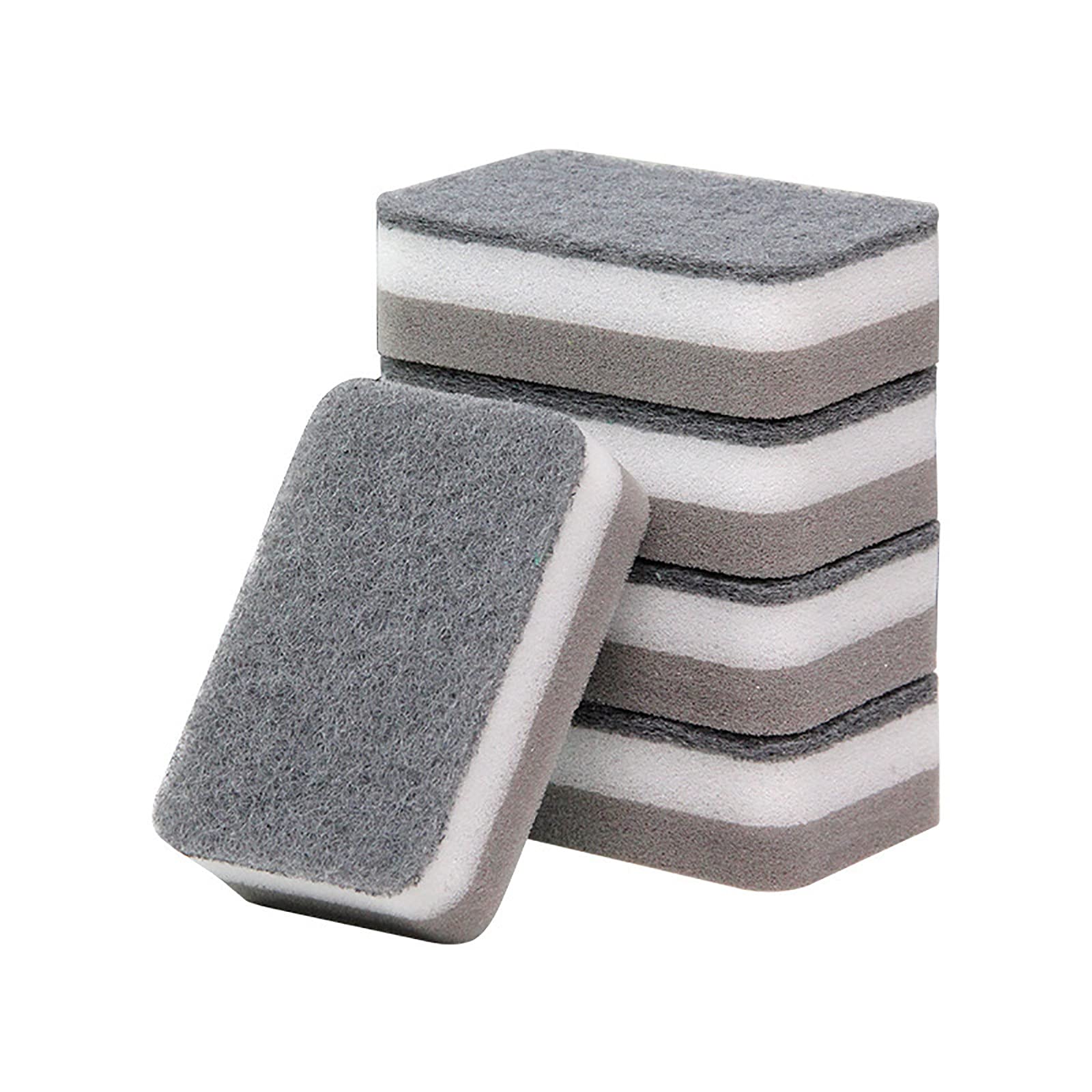 5PC Wood Pulp Dish Sponges - Quick Grease Cleaning for Pots & Pans (Gray) - Kitchen Essentials