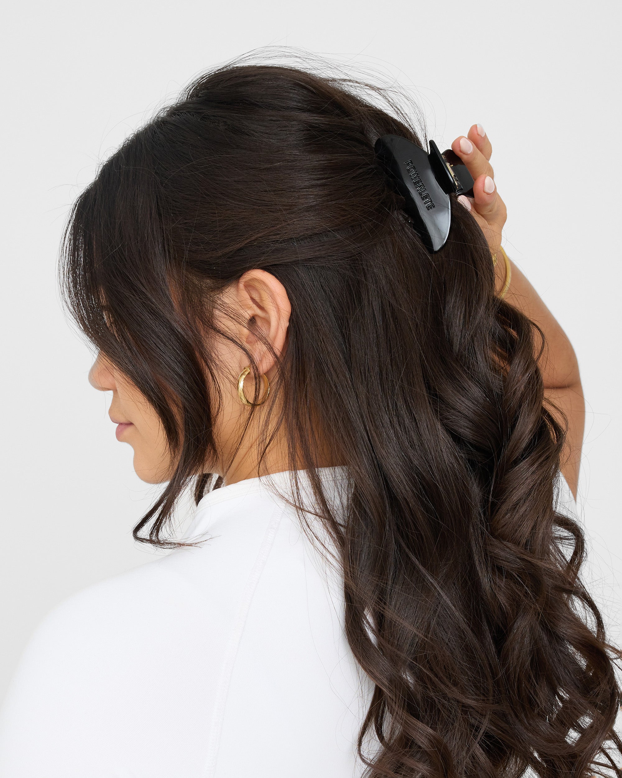 Powerlete Claw Hair Clip - Strong Hold Hair Claw for Women, Black Hair Clips for Thick Hair - Perfect for Ponytails, Buns, and Updos