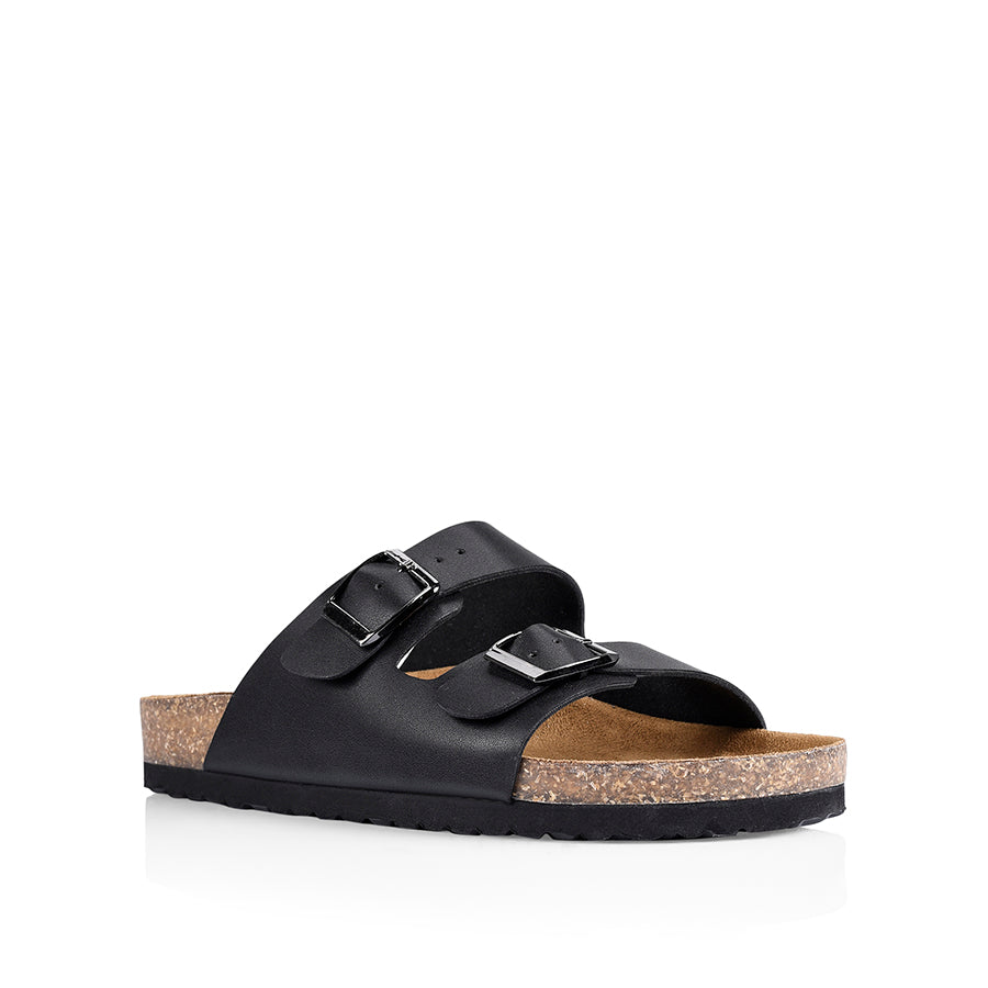 Xylo Comfortable Footbed Slides - Black Smooth Orthopedic Sandals for Men & Women | Perfect for Home, Pool, Beach & Relaxation
