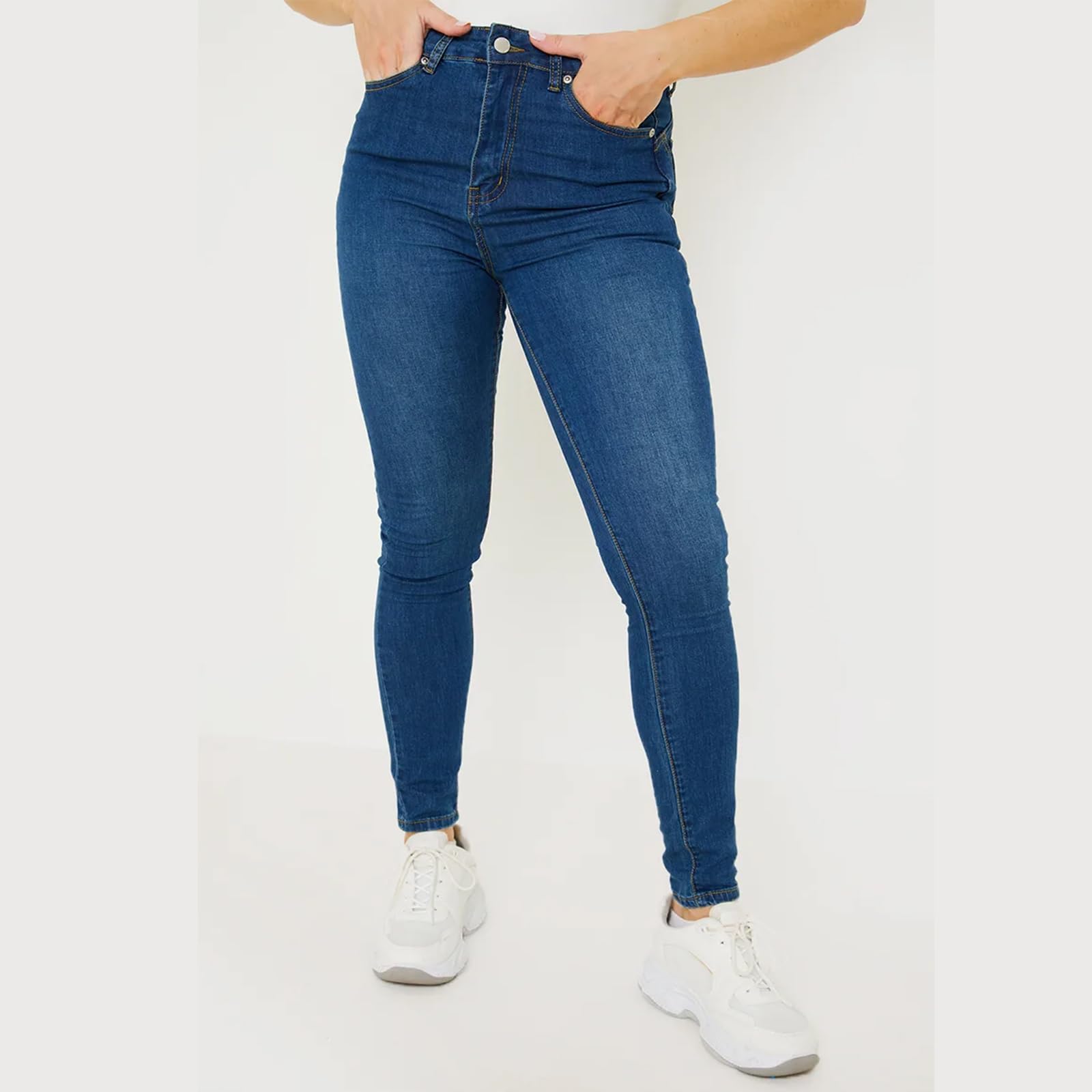 Gumipy Women's Tummy Control High Waisted Jeans - Plus Size Stretchy Slim Fit Butt Lifting Denim Skinny Jeans for Curvy Figures | Perfect for Work, Date Night & Casual Outfits