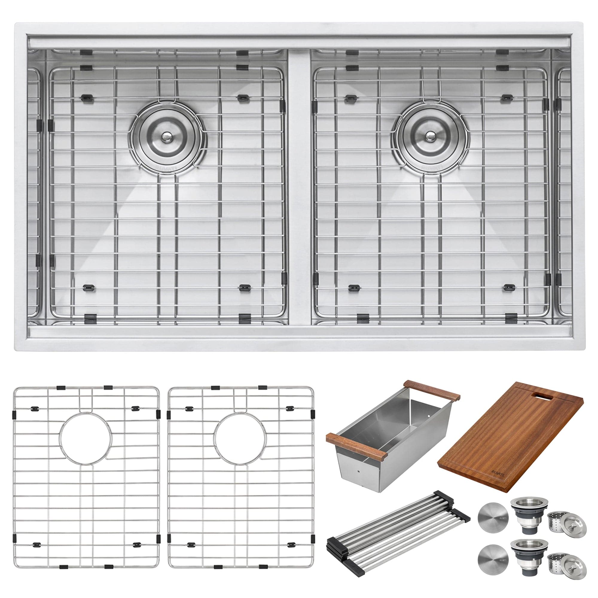 Ruvati Roma 33-Inch Stainless Steel Kitchen Sink Workstation with Ledge - RVH8350 | Perfect for Modern Kitchens, RV Campers & Small Spaces