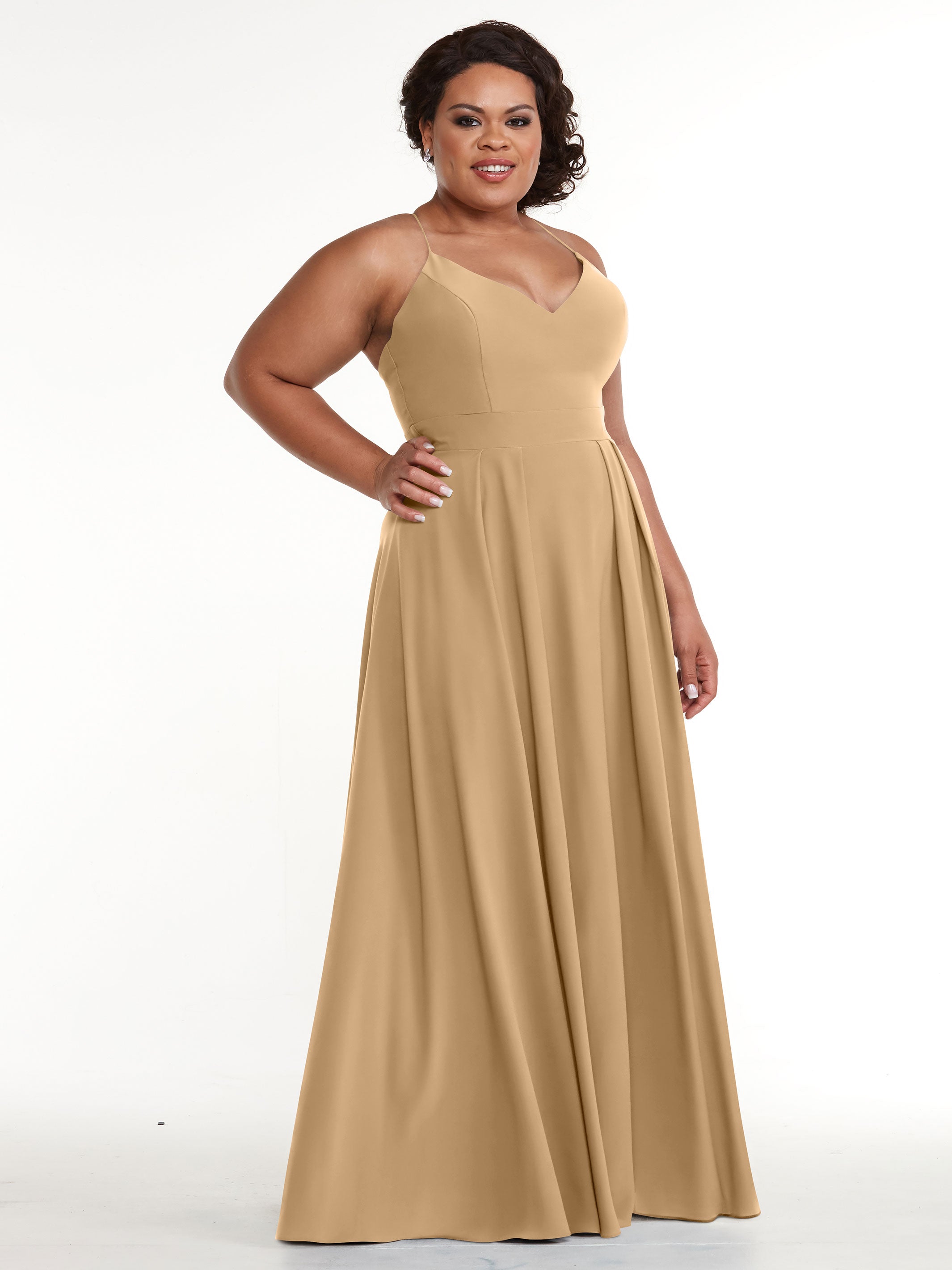 Elegant 83027 Simple Stretch Chiffon A-Line Bridesmaid Dress with Pleats - Perfect for Weddings, Formal Events & Special Occasions