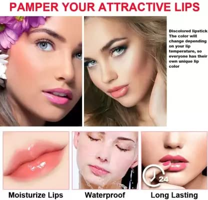 Temperature-Activated Mood Lipstick - Color Changing Jelly Crystal Lipstick (Pack of 1) | Perfect for Date Night, Parties & Everyday Wear