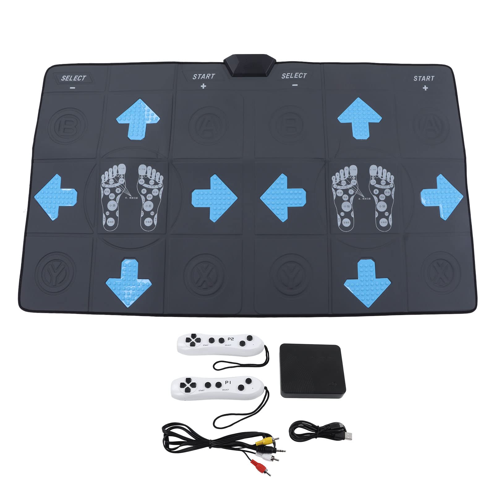 Dance Mat for Kids - Electronic Dance Pad with PU Surface, HD Light Up, AV Cable, Built-in Music, Double User, Perfect Birthday Gift for 3-9 Year Old Girls & Boys (Grey) - Ideal for Home Play, Party Fun, and Family Entertainment