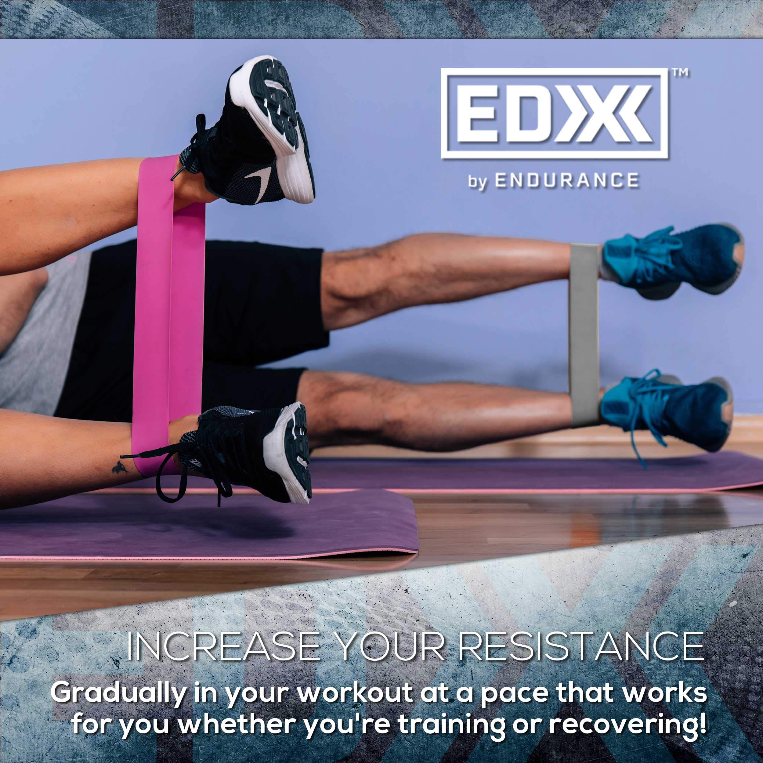 EDX Resistance Loop Bands Set of 5 - Stretching Exercise Bands for Strength Training, Yoga, Pilates & Home Workouts - Perfect for Fitness, Physical Therapy & Gym Training