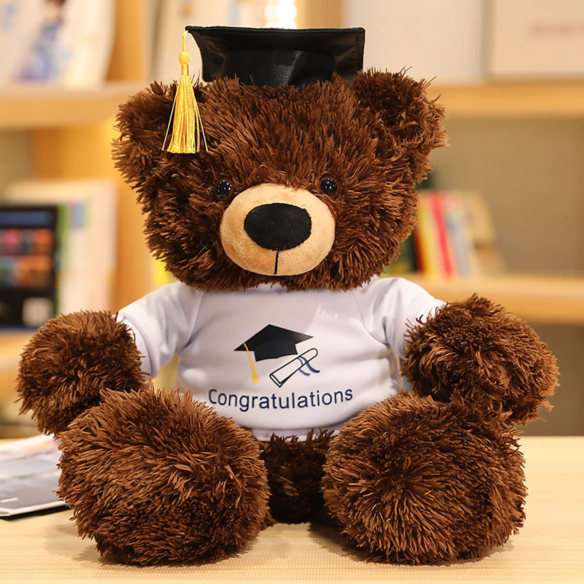 42cm Graduation Teddy Bear with Cap - Cute Stuffed Animal Doll in Brown, Perfect Graduation Gift for Friends & Classmates - Great for Graduation Parties, School Events & Memorable Celebrations