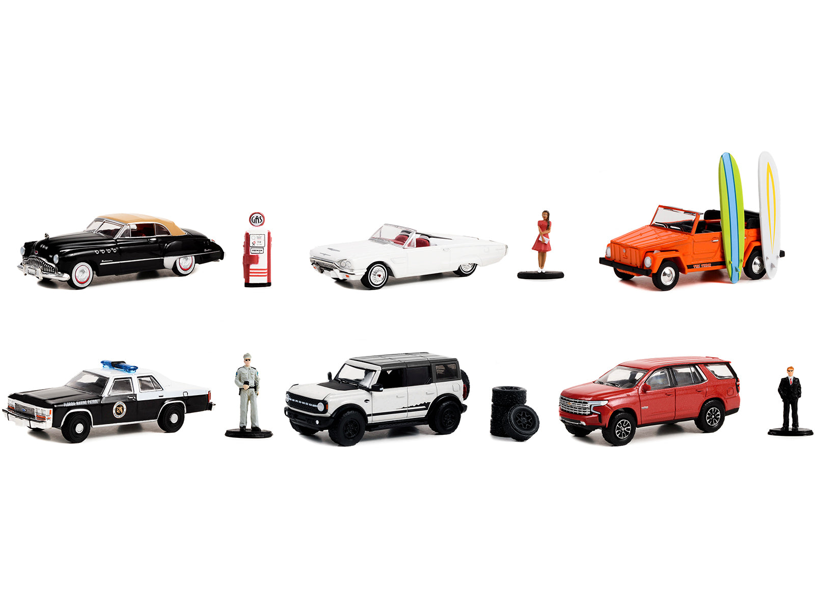 Greenlight 1/64 Diecast Model Cars Series 14 - 6-Piece Collectible Hobby Shop Set for Display & Racing Scenes - Perfect for Collectors & Diecast Enthusiasts