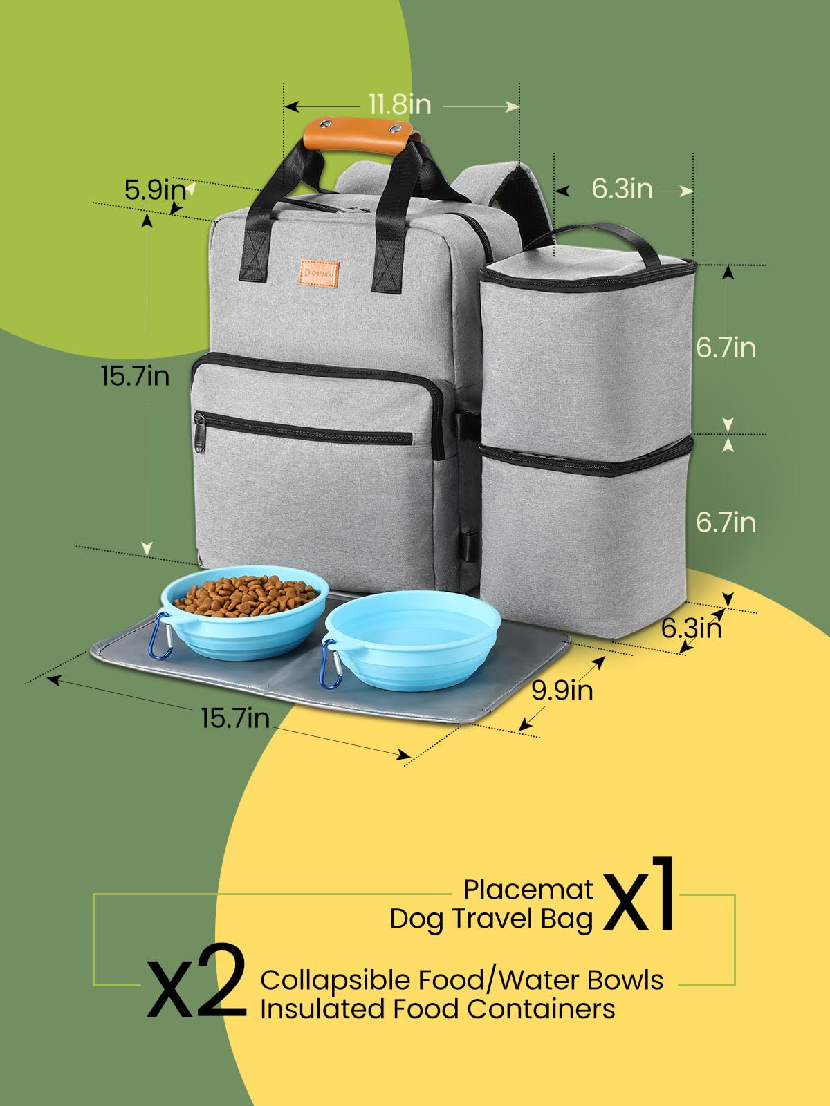 Airline Approved Dog Travel Backpack - 25L Multi-Function Pet Carrier with Storage Pockets, 2 Food Containers & Foldable Bowls - Perfect for Weekend Trips, Hiking, and Outdoor Adventures with Your Dog