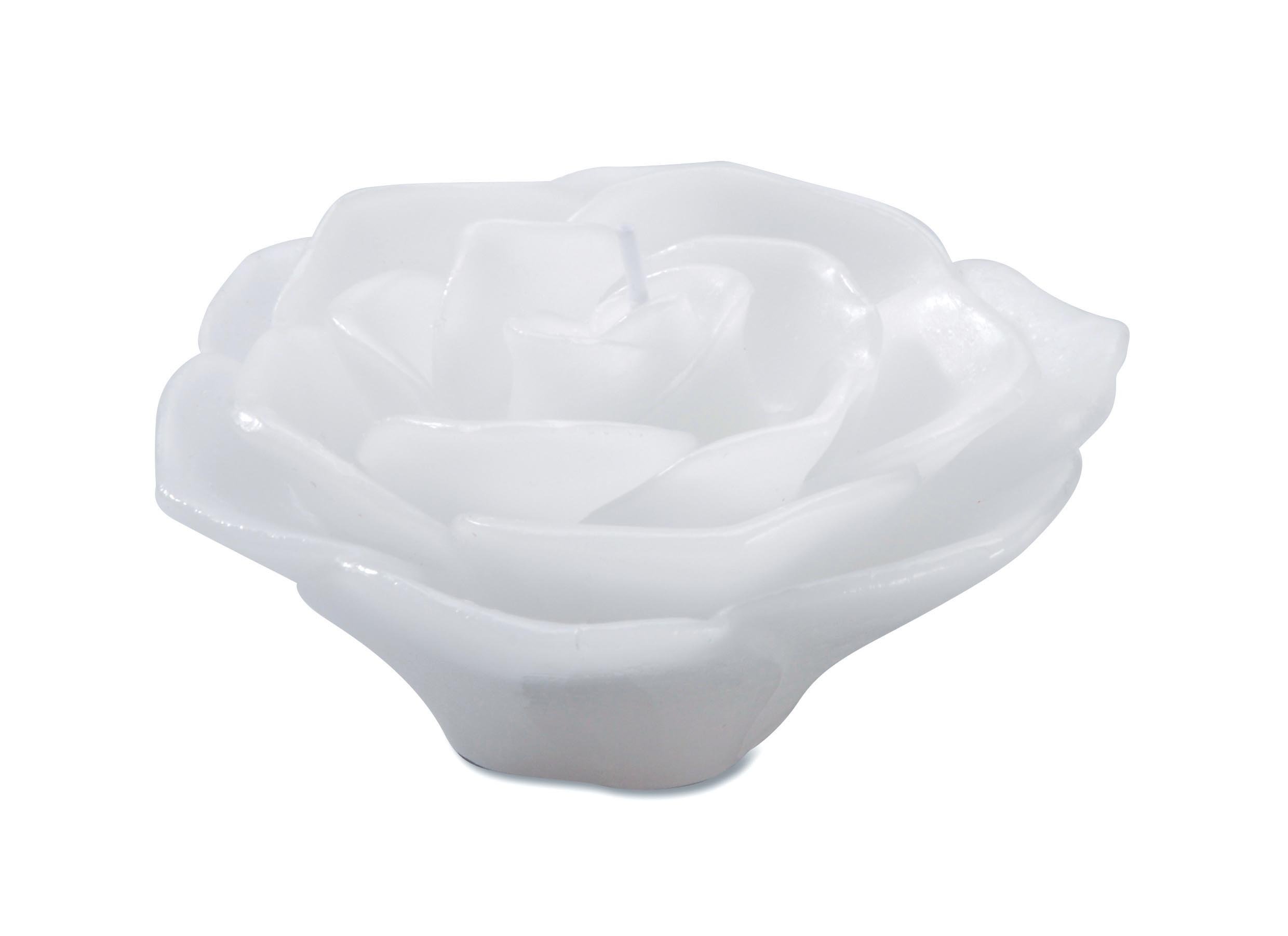 Darice UN67804 Small White Rose Shaped Floating Candles - Elegant Wedding Centerpieces, Romantic Bath Decor, Party Table Decorations