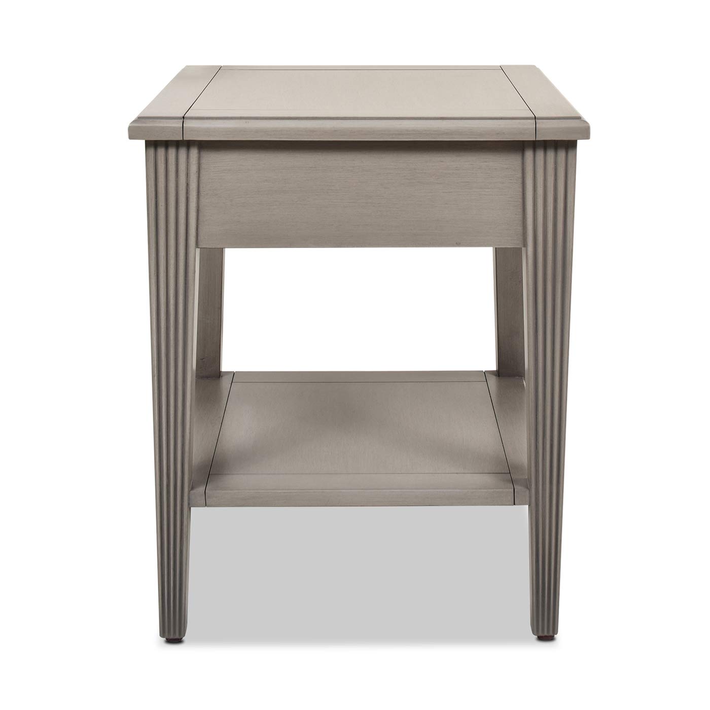 Jennifer Taylor Home JTH Luxe Troy Storage Shelf Side Table - Grey Cashmere Wood Finish | Modern End Table with Storage for Living Room, Bedroom & Office