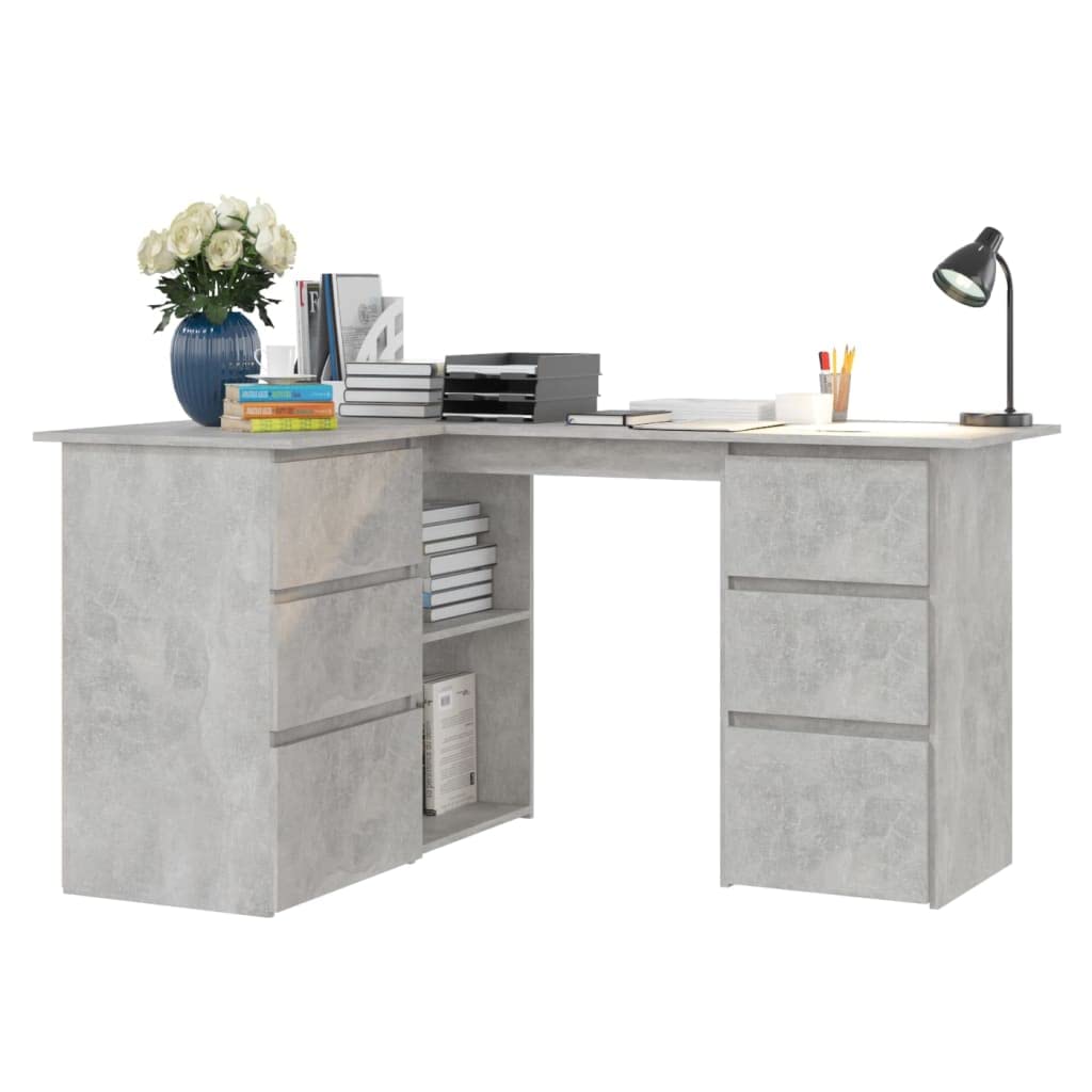Modern Corner Desk with Storage - 57.1