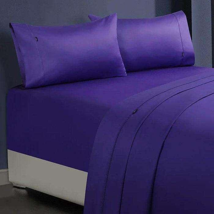 1000 Thread Count Egyptian Cotton Sheet Set - Queen Size, Violet - Luxury Soft Bed Sheets for Comfortable Sleep & Hotel Style Bedding