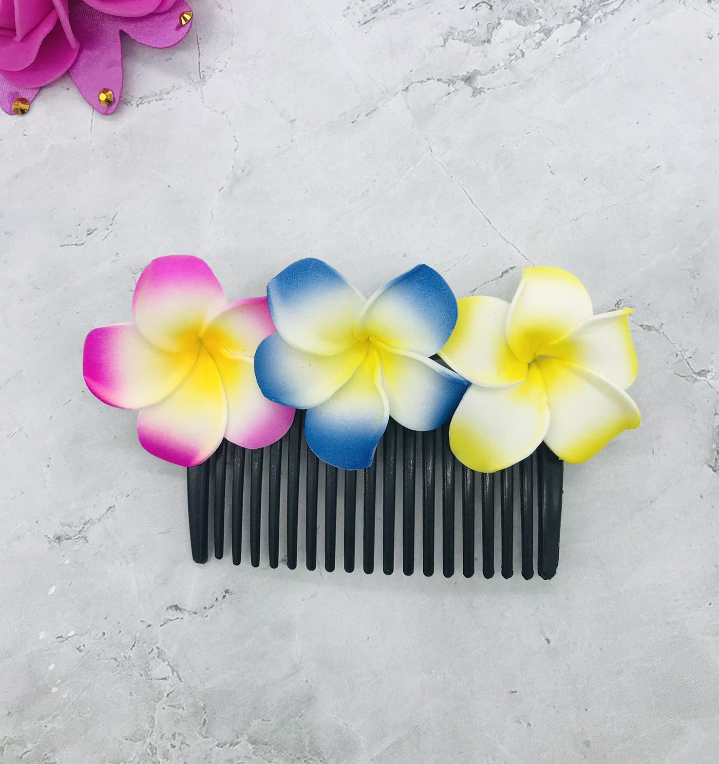 Gadinfashion™ Artificial Flower Juda Comb - Elegant Side Hair Clips for Women & Girls - Wedding & Party Hair Accessories - Multicolor (Pack of 1) - Perfect for Bridal, Prom, and Special Occasions