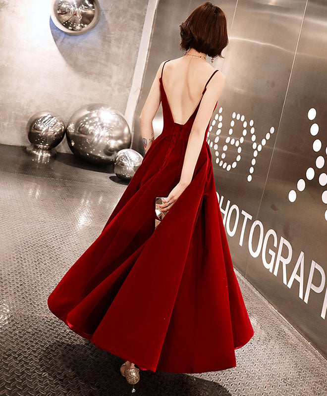 Burgundy Sweetheart Neckline Tea Length Prom Dress for Women - Elegant Burgundy Bridesmaid Dress for Weddings, Parties & Special Occasions