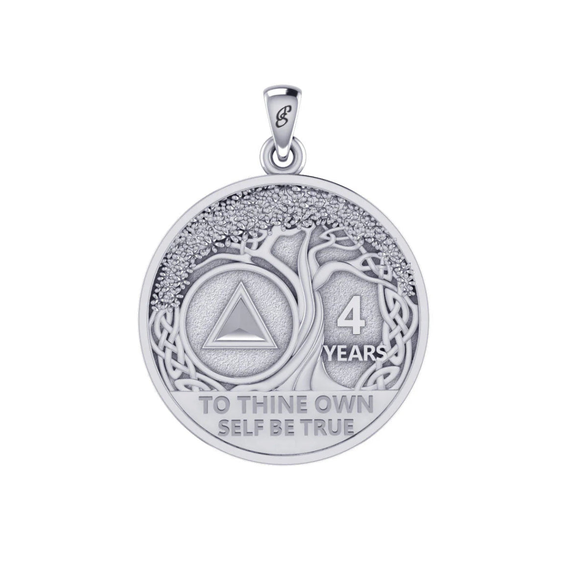 Tree of Life Sterling Silver Coin Pendant - Double Sided AA Recovery Jewelry TPD6334 for Meditation, Yoga & Spiritual Healing