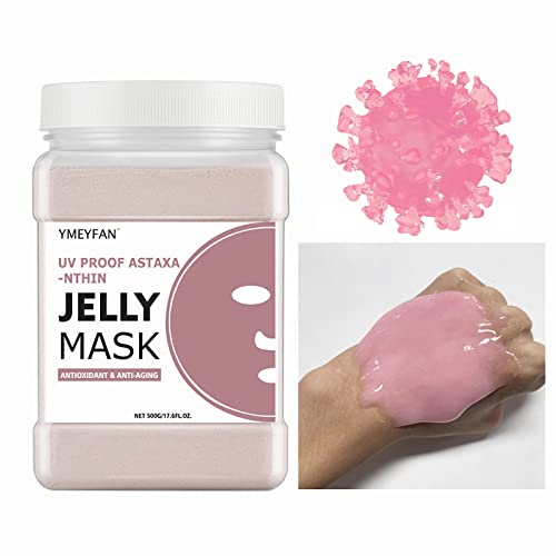 YMEYFAN Professional Astaxanthin Jelly Face Mask - Natural Gel Peel Off Facial Mask with Antioxidant & Anti-Aging Benefits, Hydrating Hydrojelly Mask Powder for Spa & Esthetician Use, 17.6 Fl Oz - Perfect for At-Home Skincare & Professional Spa Treatments