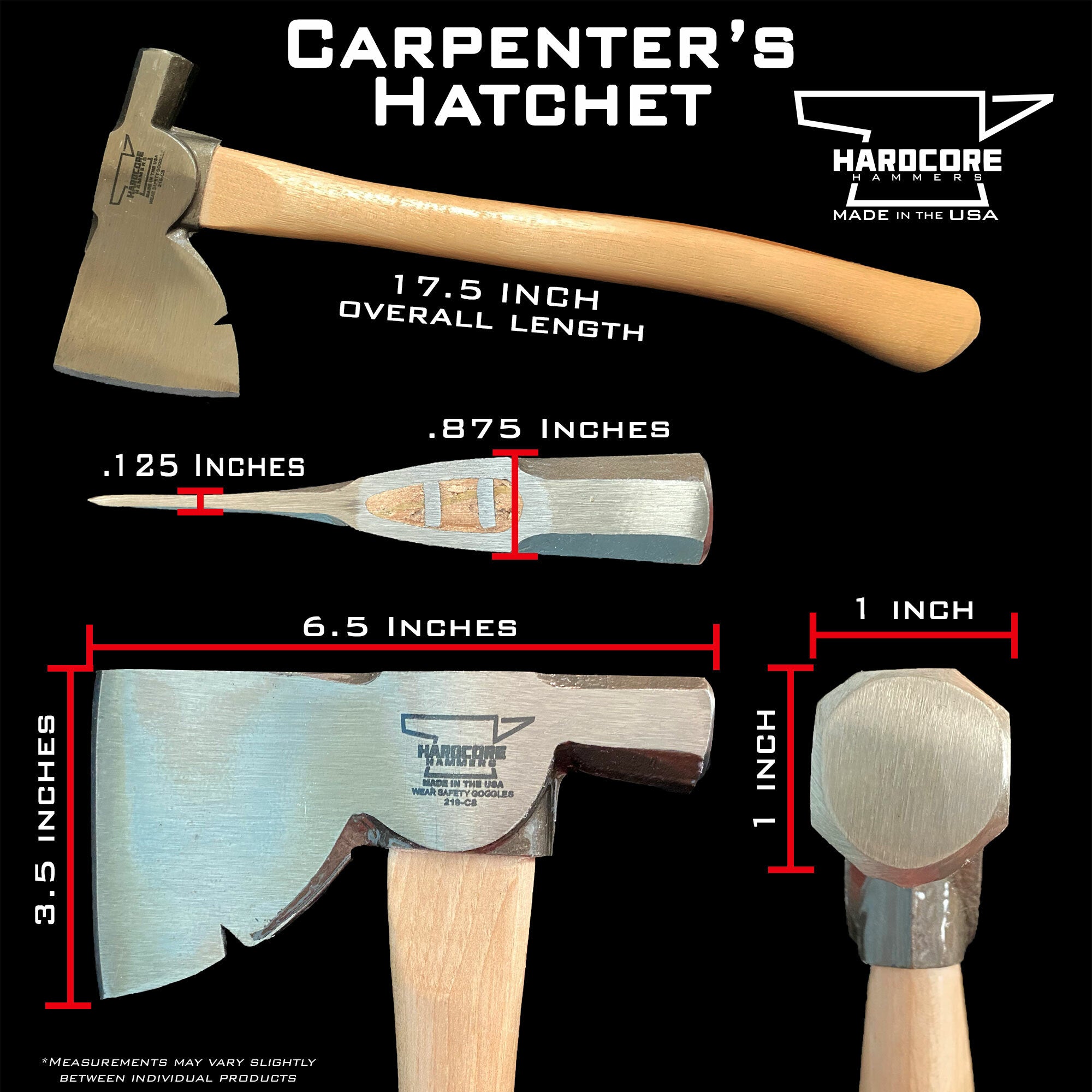 Hardcore Carpenter's Hatchet - Premium Woodworking Axe for Carpentry & DIY Projects - Perfect for Chopping, Splitting & Crafting