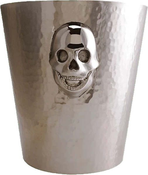 Stylish Skull-Shaped Metal Ice Bucket for Cocktails & Drinks - Perfect for Halloween Parties, Home Bars & Gifts