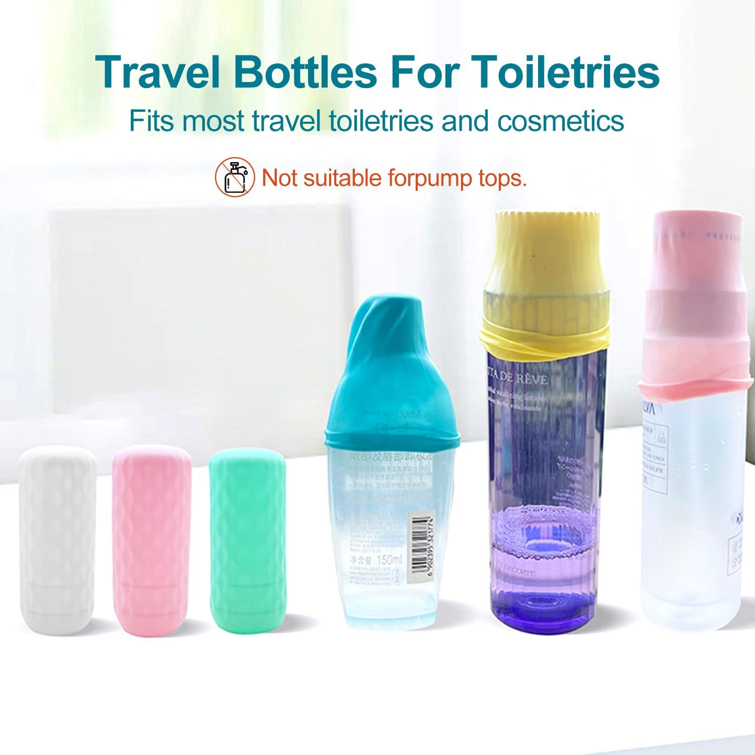 10 Pack Silicone Bottle Covers - Leak Proof Travel Essentials for Cruise Ships & Vacations - Universal Fit for Most Travel Size Toiletries (Men & Women) - Perfect for TSA Compliance & Organized Packing