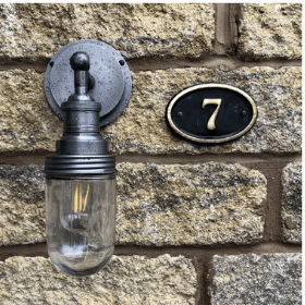 Brooklyn Outdoor IP65 Wall Light in Pewter, Copper & Brass - Weatherproof Exterior Lighting for Patio, Garden & Porch
