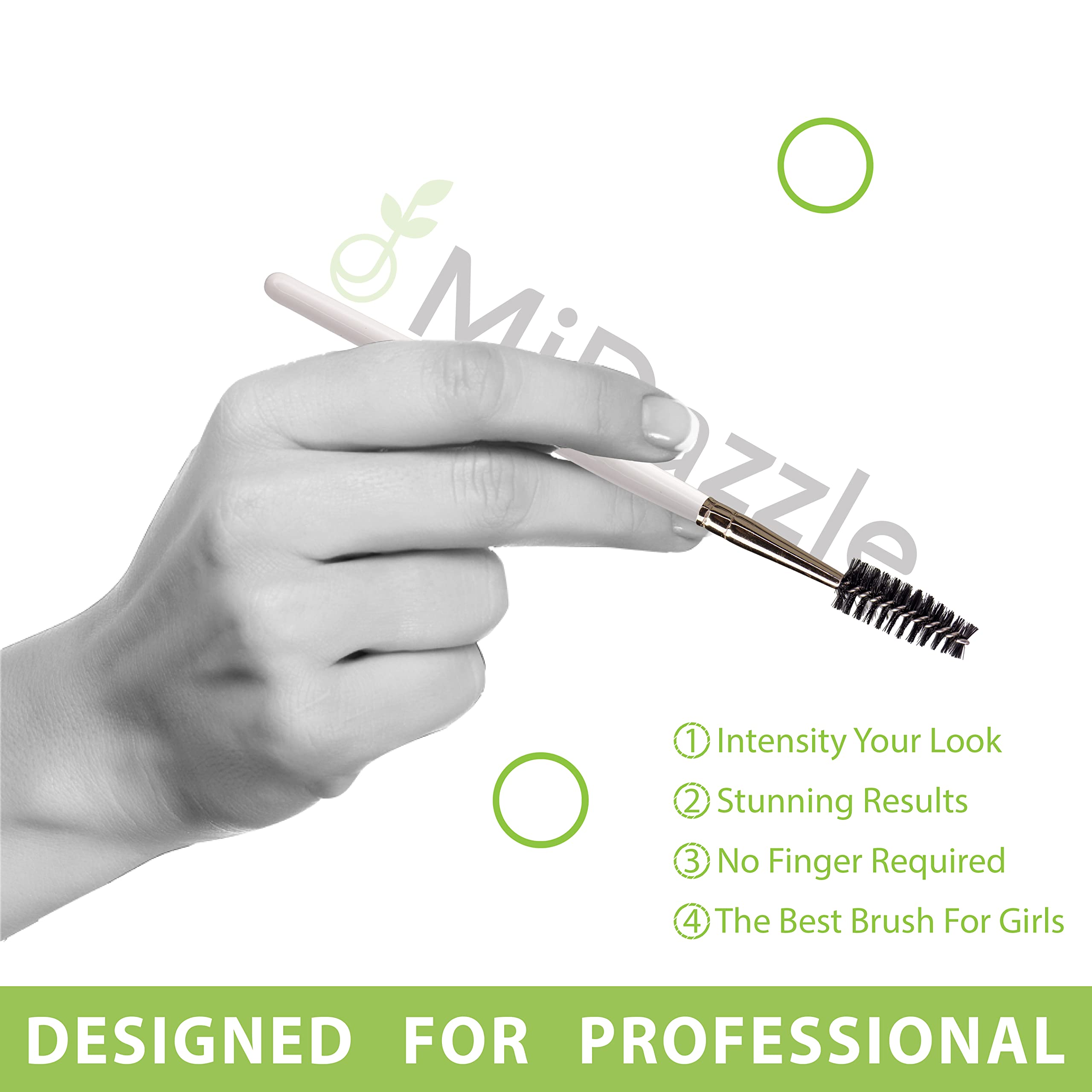 Midazzle Professional Mascara Brush (MIMB00411) - Waterproof Eyelash Comb for Clump-Free, Voluminous Lashes - Perfect for Daily Makeup, Salon & Bridal Use