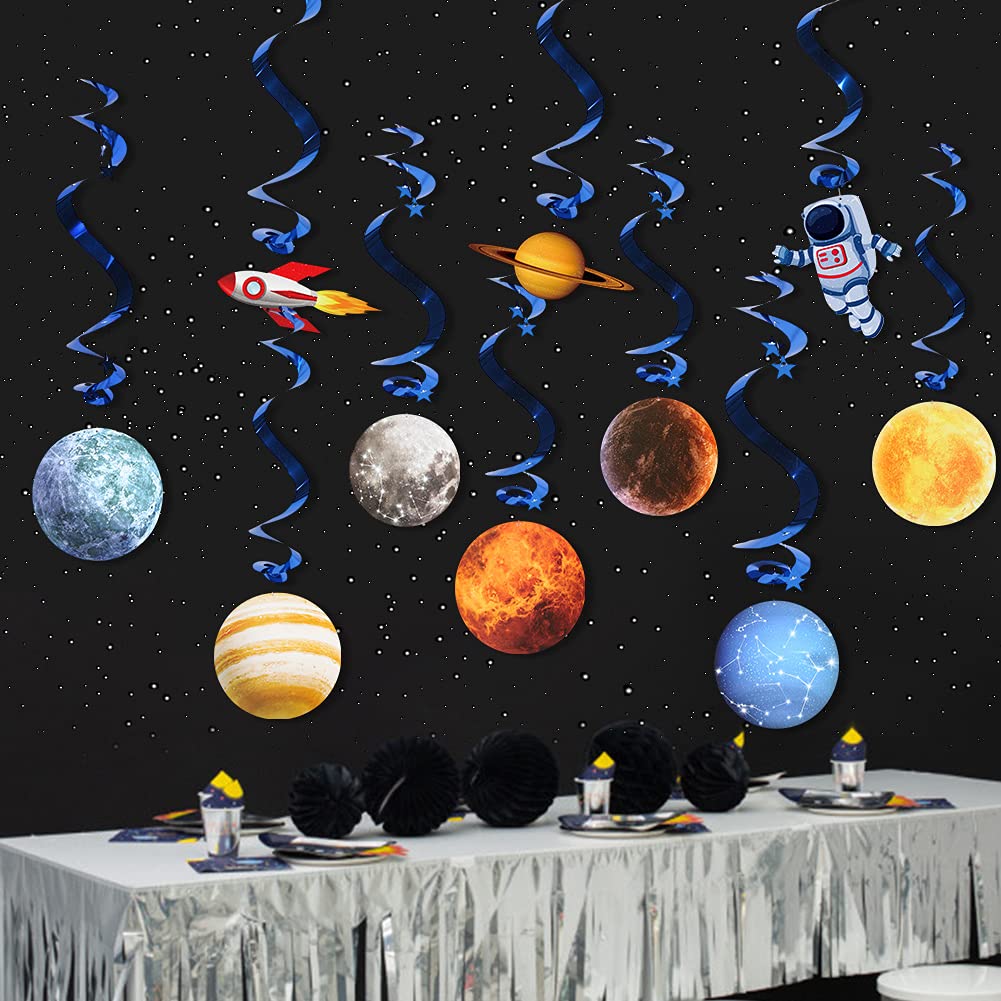 10PCS Solar System Hanging Swirl Decorations - Space Themed Party Supplies for Kids Room, Classroom & Astronomy Birthday Decor - Perfect for Science Fair, STEM Education & Galaxy Themed Events