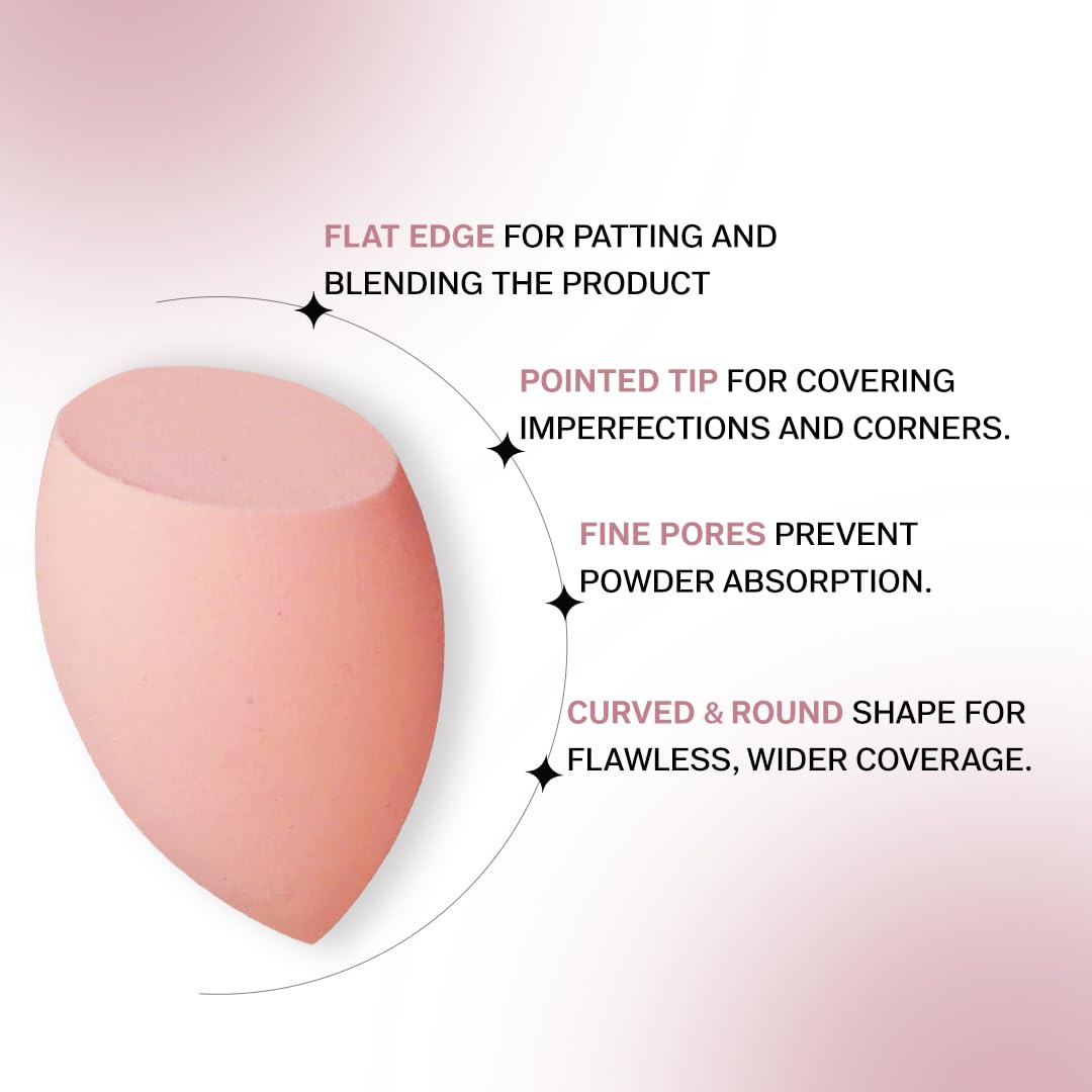 FLiCKA Beauty Blender Sponge with Travel Case | Latex-Free Makeup Blender for Sensitive Skin | Easy to Clean & Store | Perfect for Liquid Foundation, Concealer & Powder Application | Home & Travel Makeup Essential
