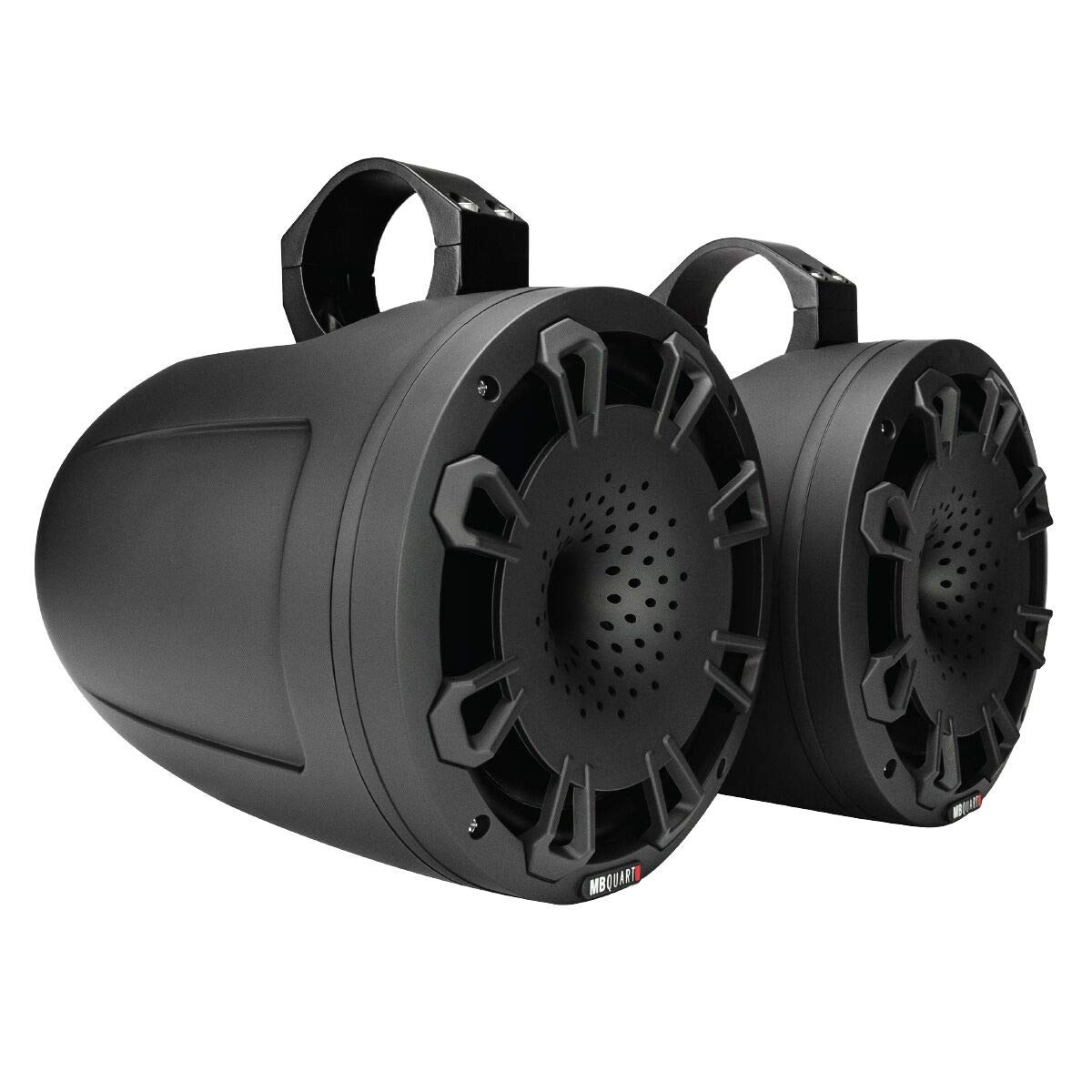 MB Quart NHT1-120BPR 8-Inch 2-Way Wake Tower Speakers (Pair, Black) - 180W Waterproof Marine Audio System with Mounting Hardware for Boats, Jet Skis & Outdoor Water Sports