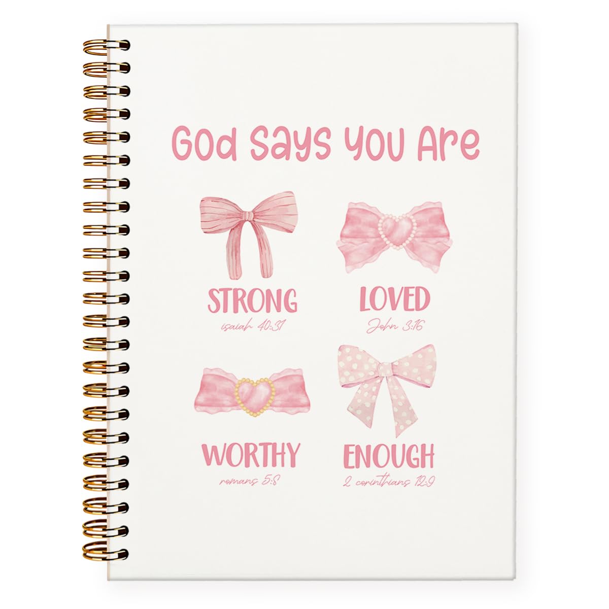 Christian Notebook Journal for Women - Pink Bow Coquette Design, 5.5x8.3 Inch Bible Study Notebook for Note Taking & Scripture Journaling | Perfect for Bible Study Groups, Church Notes & Personal Devotion Time