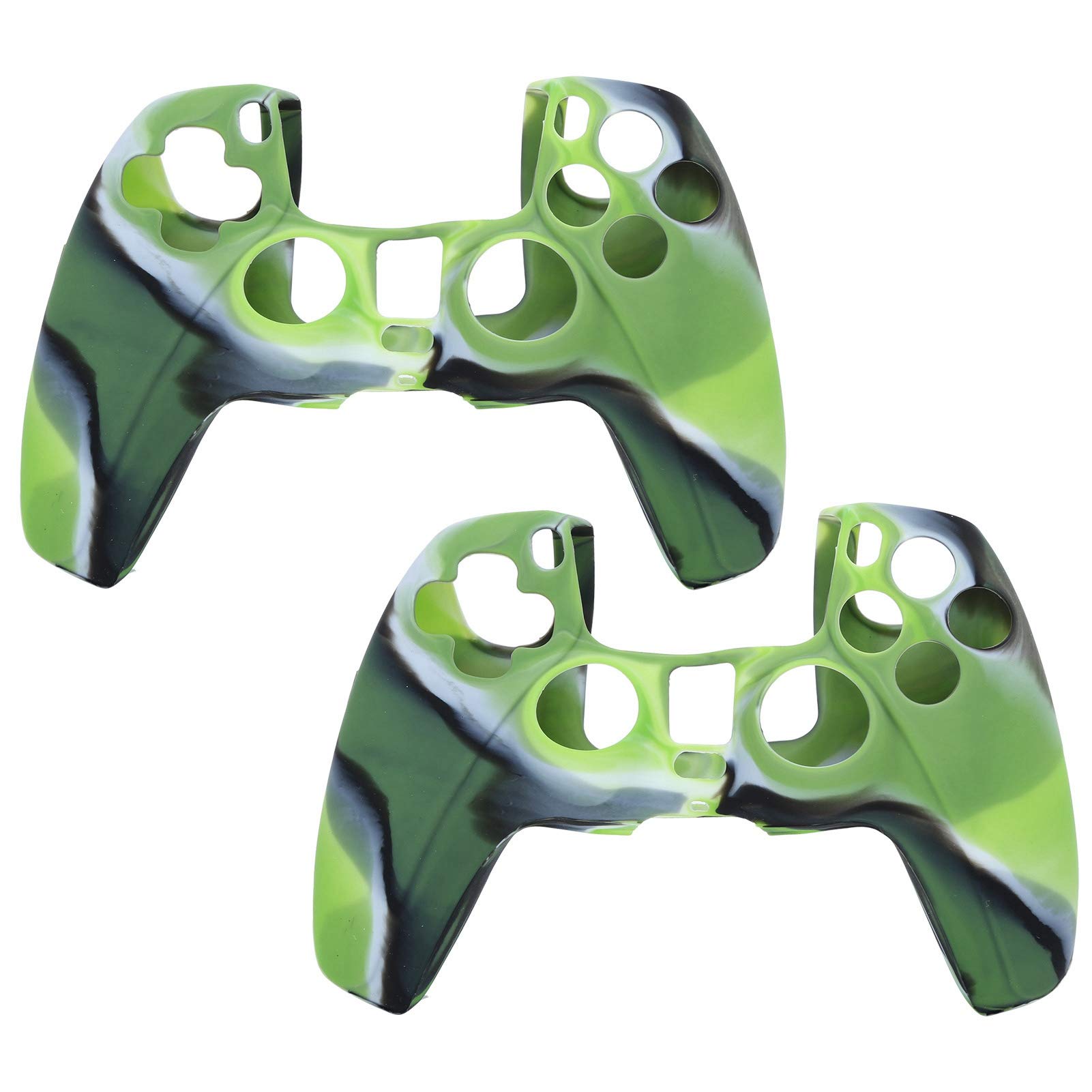 PS5 Controller Silicone Cover - 2Pcs Non-Slip Protective Skin for Playstation 5 Gamepad, Soft Anti-Scratch Grip Case with Hollow Design (Green) - Perfect for Gaming Sessions & Controller Protection