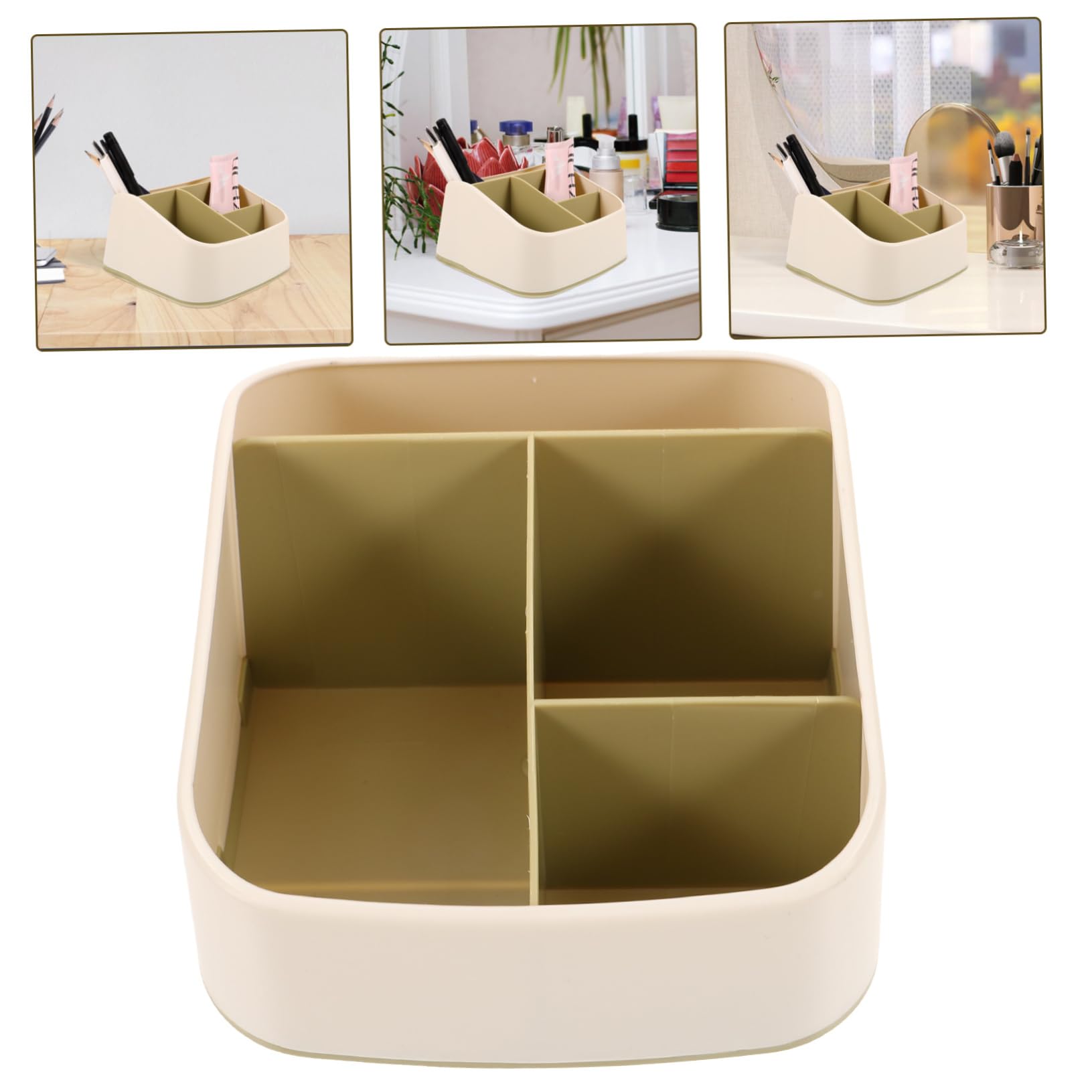 Gadpiparty Green Desktop Storage Box with Drawer - Vanity Organizer Tray, Desk Organizer for Office & Home, Remote Control Holder, Pencil Cup, PP Household Storage Solution | Perfect for Workspace, Bedroom, and Living Room Organization