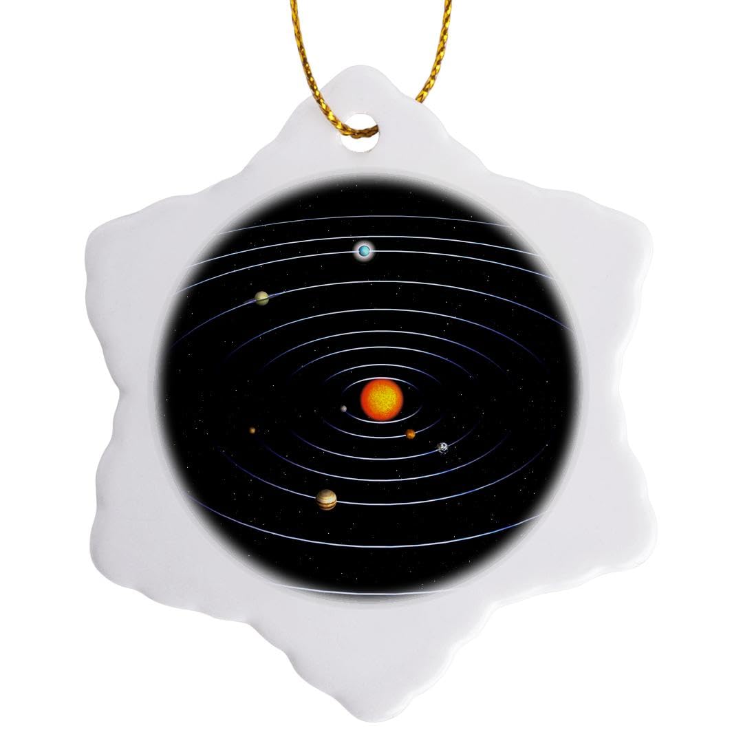 3D Solar System Planets Snowflake Ornament - Christmas Tree Decoration for Space Lovers, Astronomy Gift for Kids & Adults - Perfect for Holiday Decor, Science Classroom & Space-Themed Parties